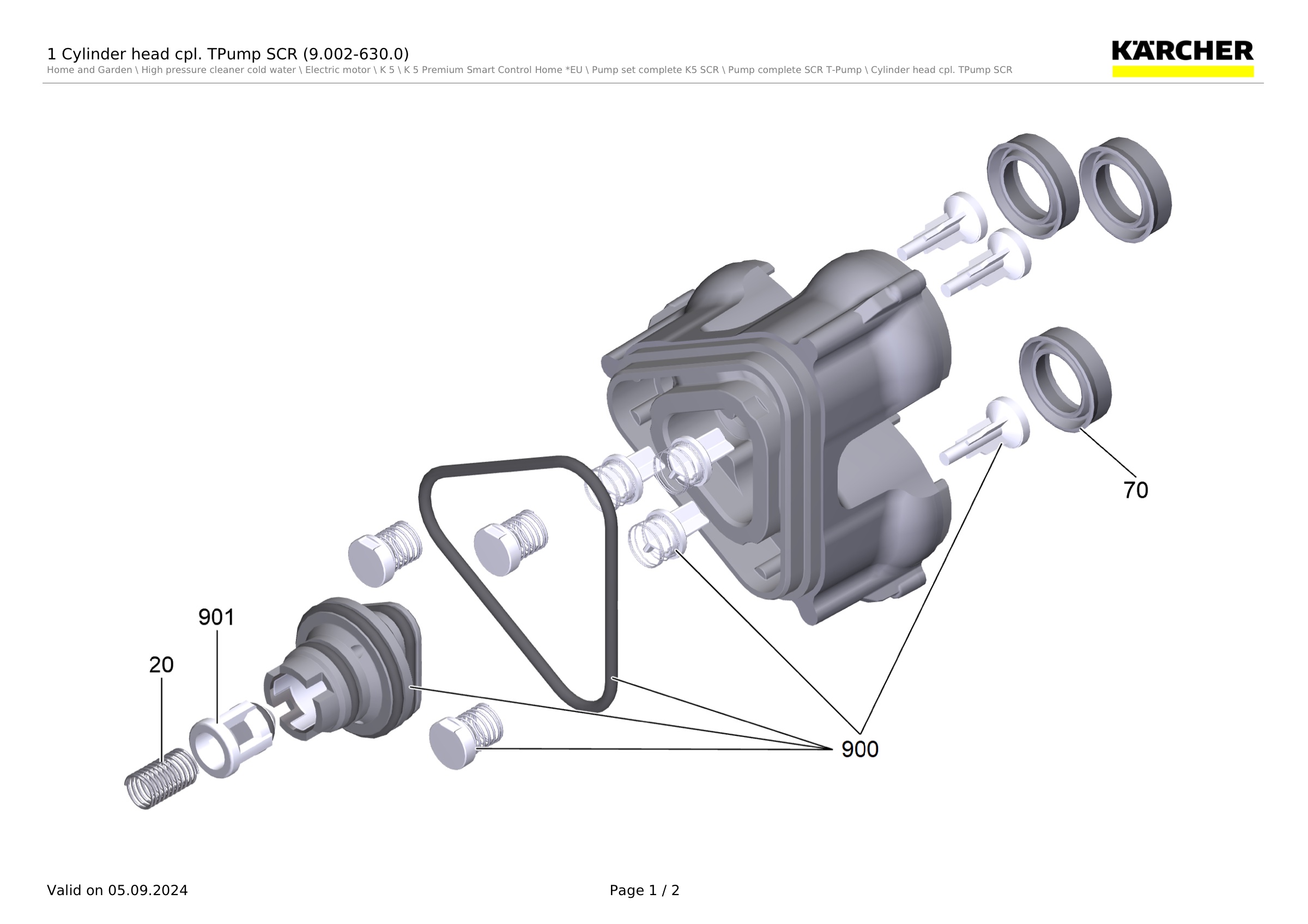 1 Cylinder head cpl. TPump SCR (9.002-630.0)