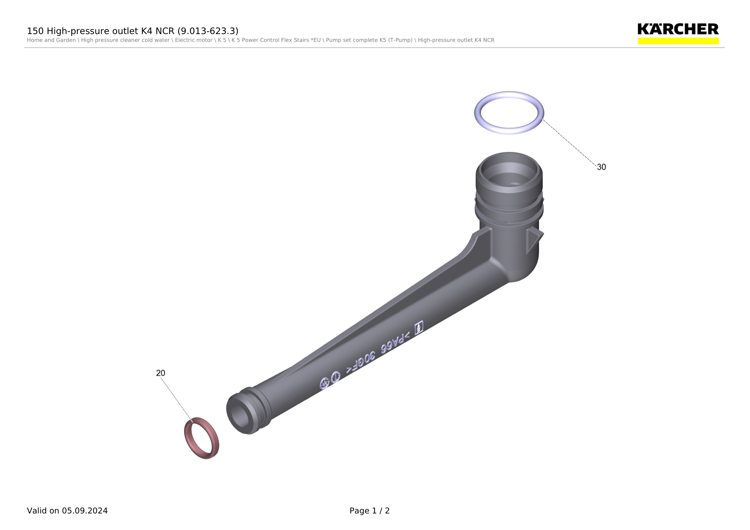 150 High-pressure outlet K4 NCR (9.013-623.3)