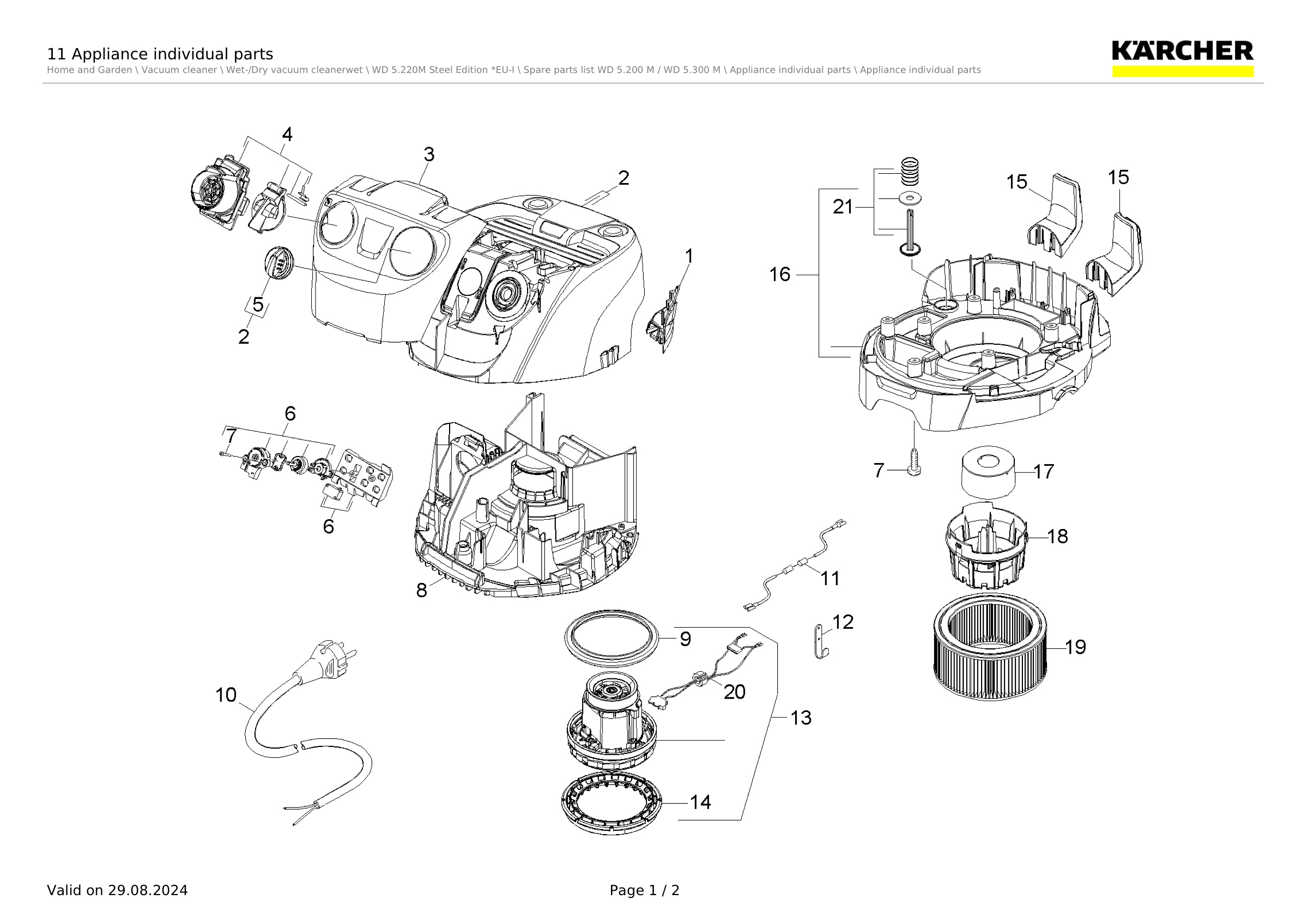 11 Appliance individual parts