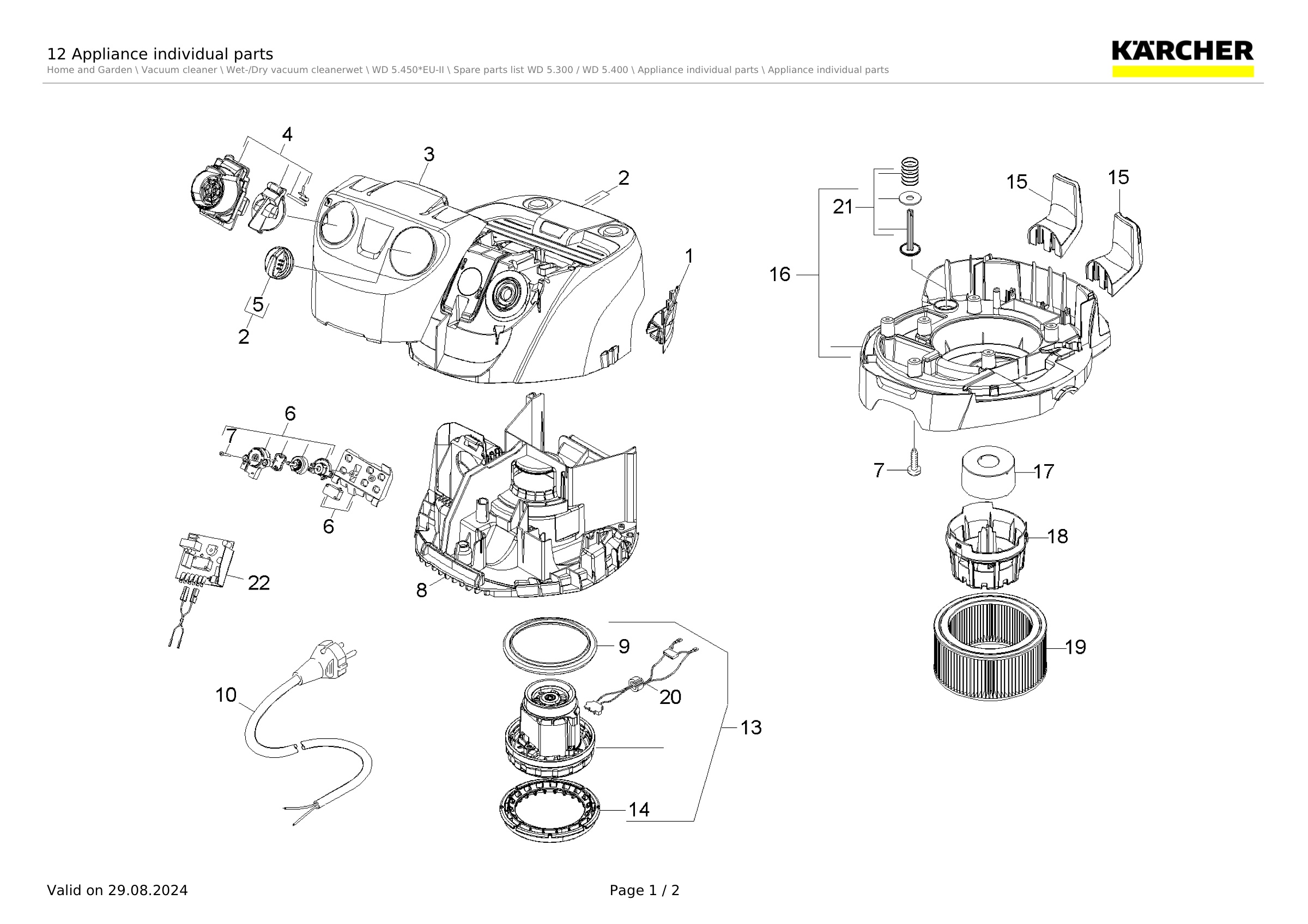 12 Appliance individual parts