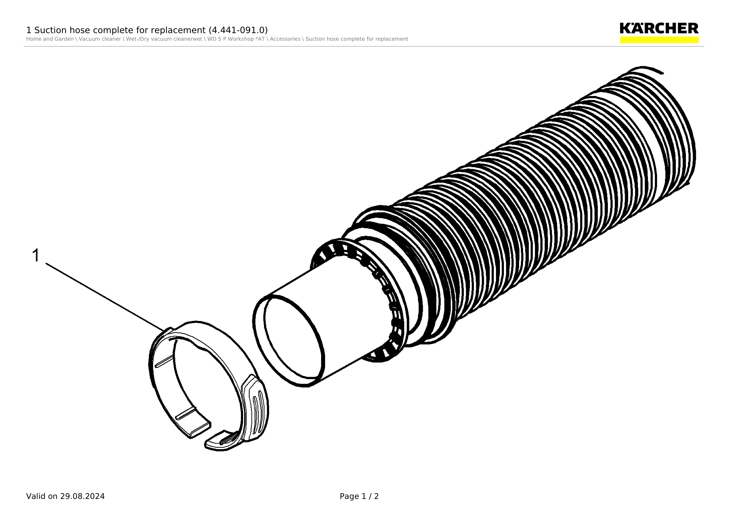 1 Suction hose complete for replacement (4.441-091.0)