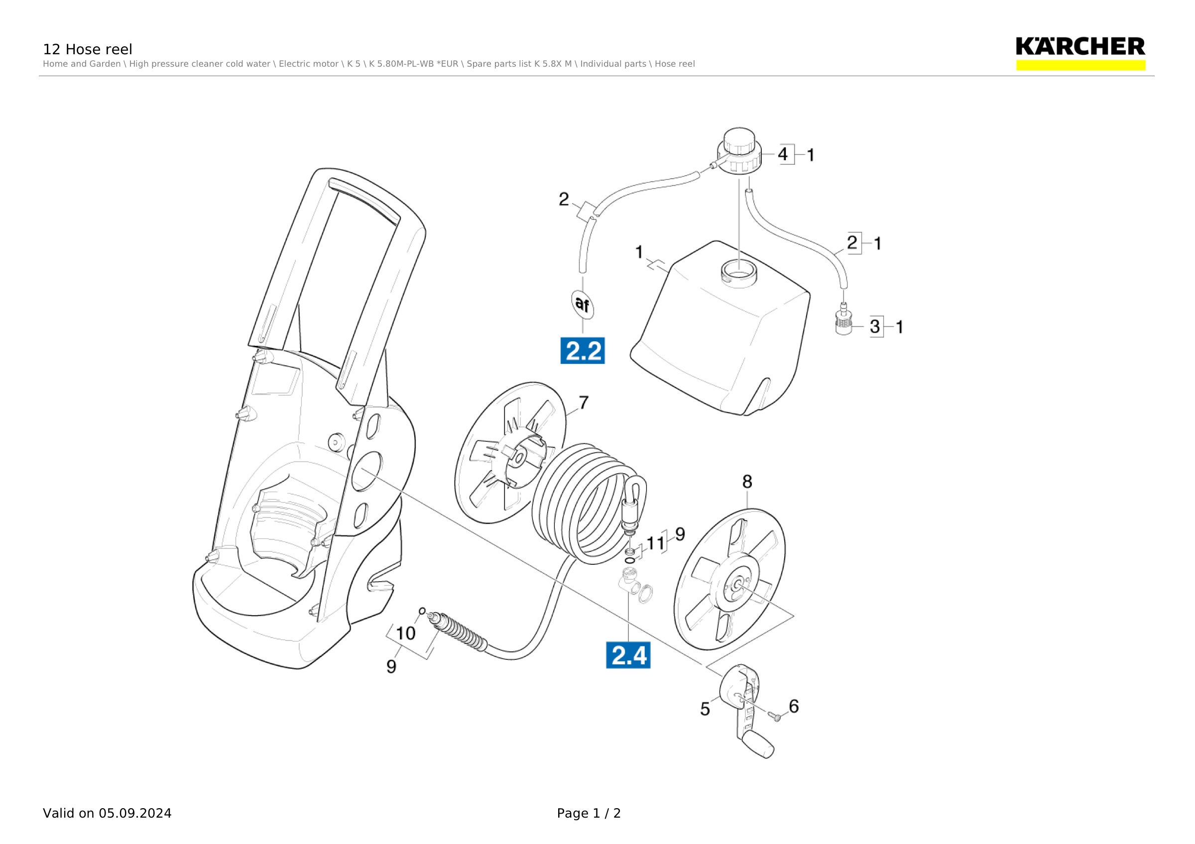 12 Hose reel