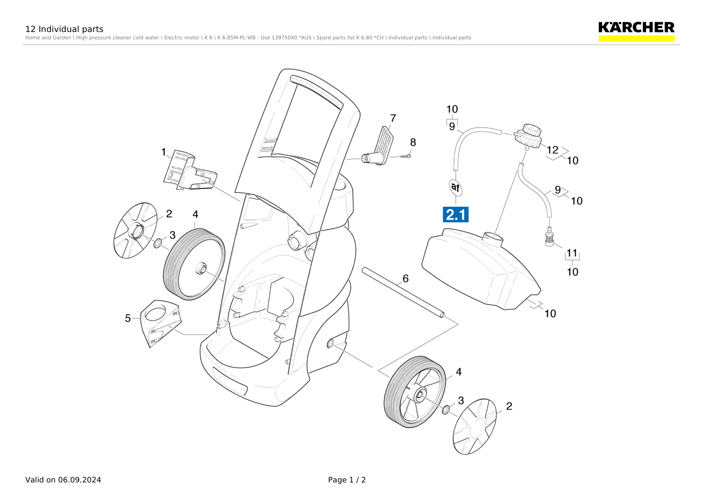 12 Individual parts