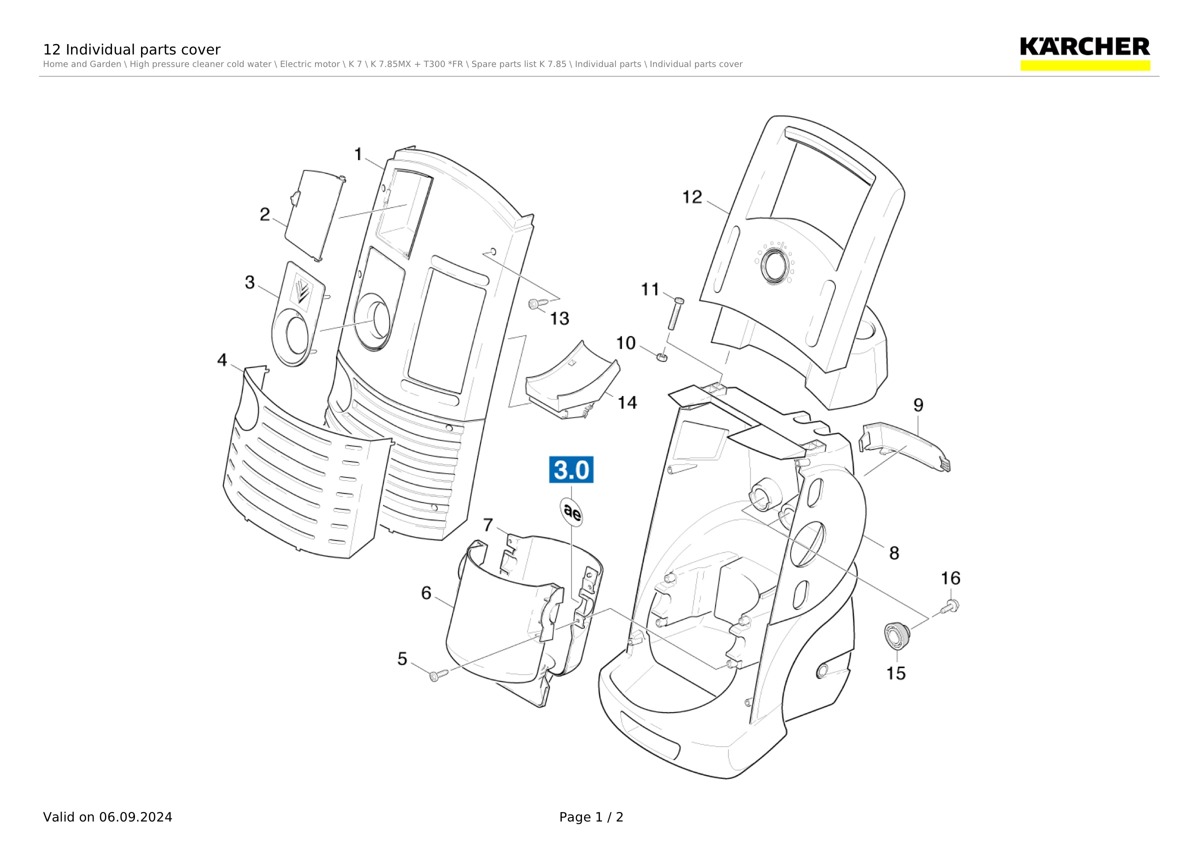 12 Individual parts cover