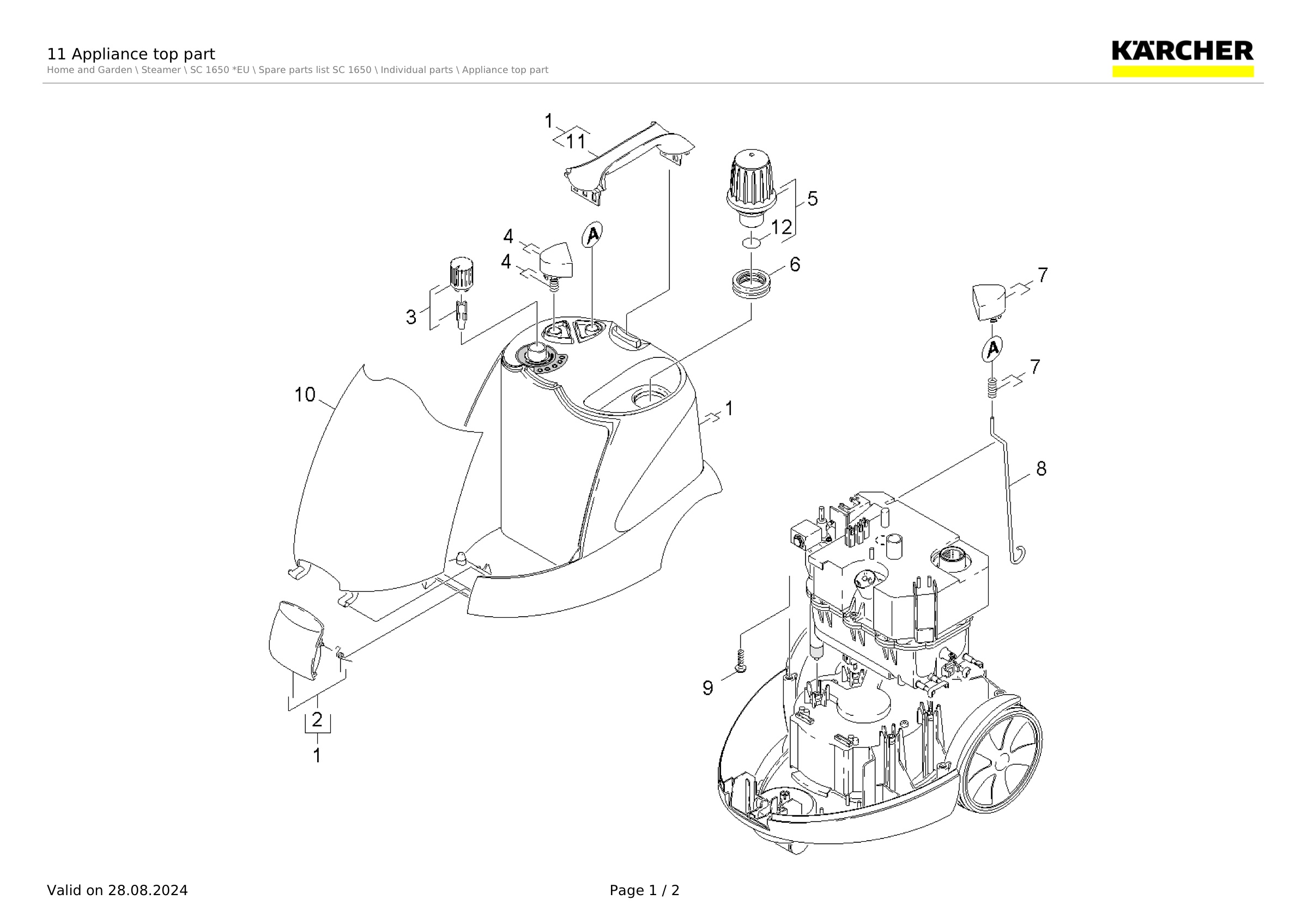 11 Appliance top part