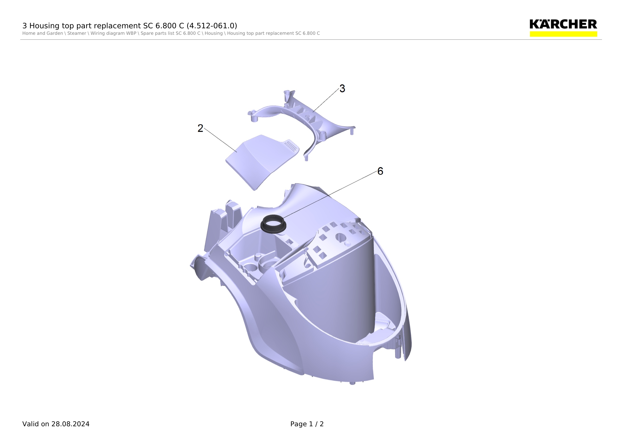 3 Housing top part replacement SC 6.800 C (4.512-061.0)