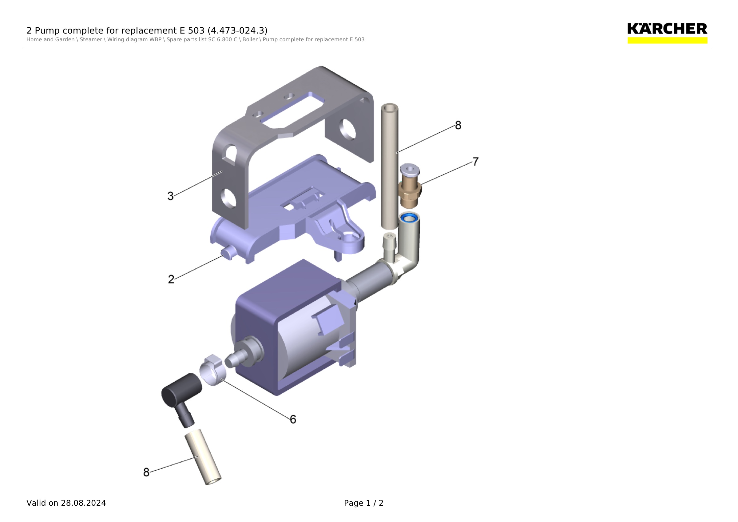 2 Pump complete for replacement E 503 (4.473-024.3)
