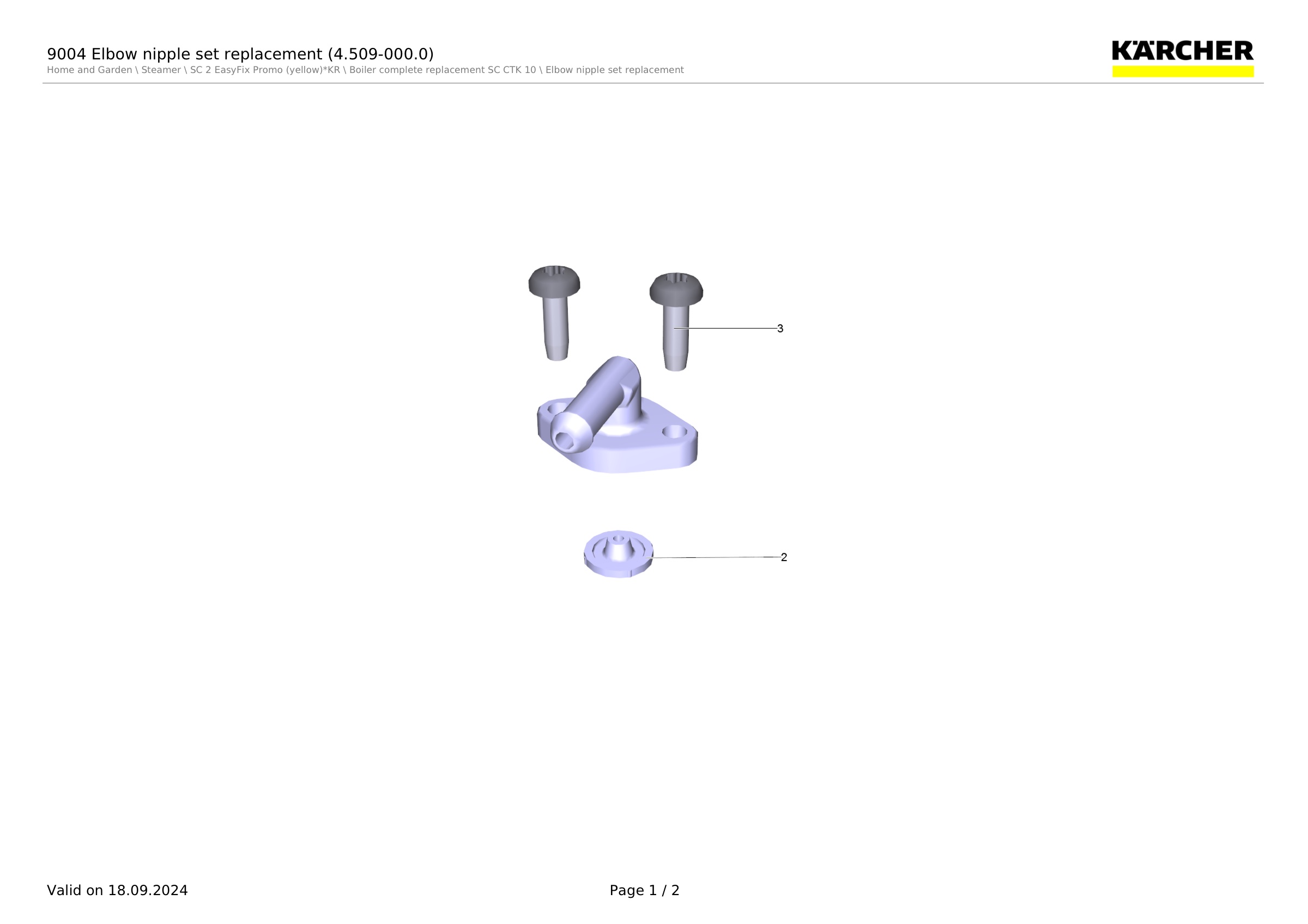 9004 Elbow nipple set replacement (4.509-000.0)