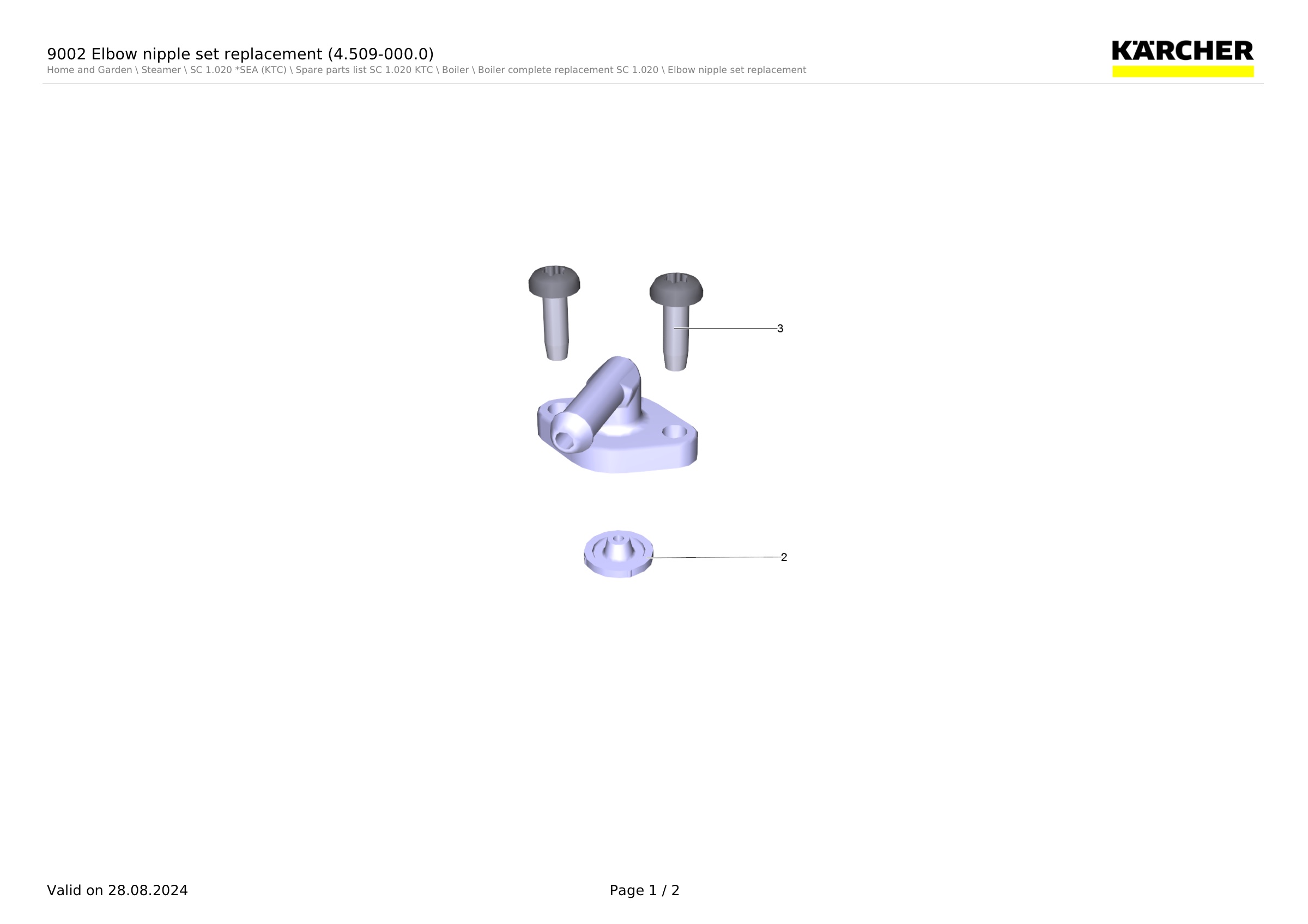 9002 Elbow nipple set replacement (4.509-000.0)