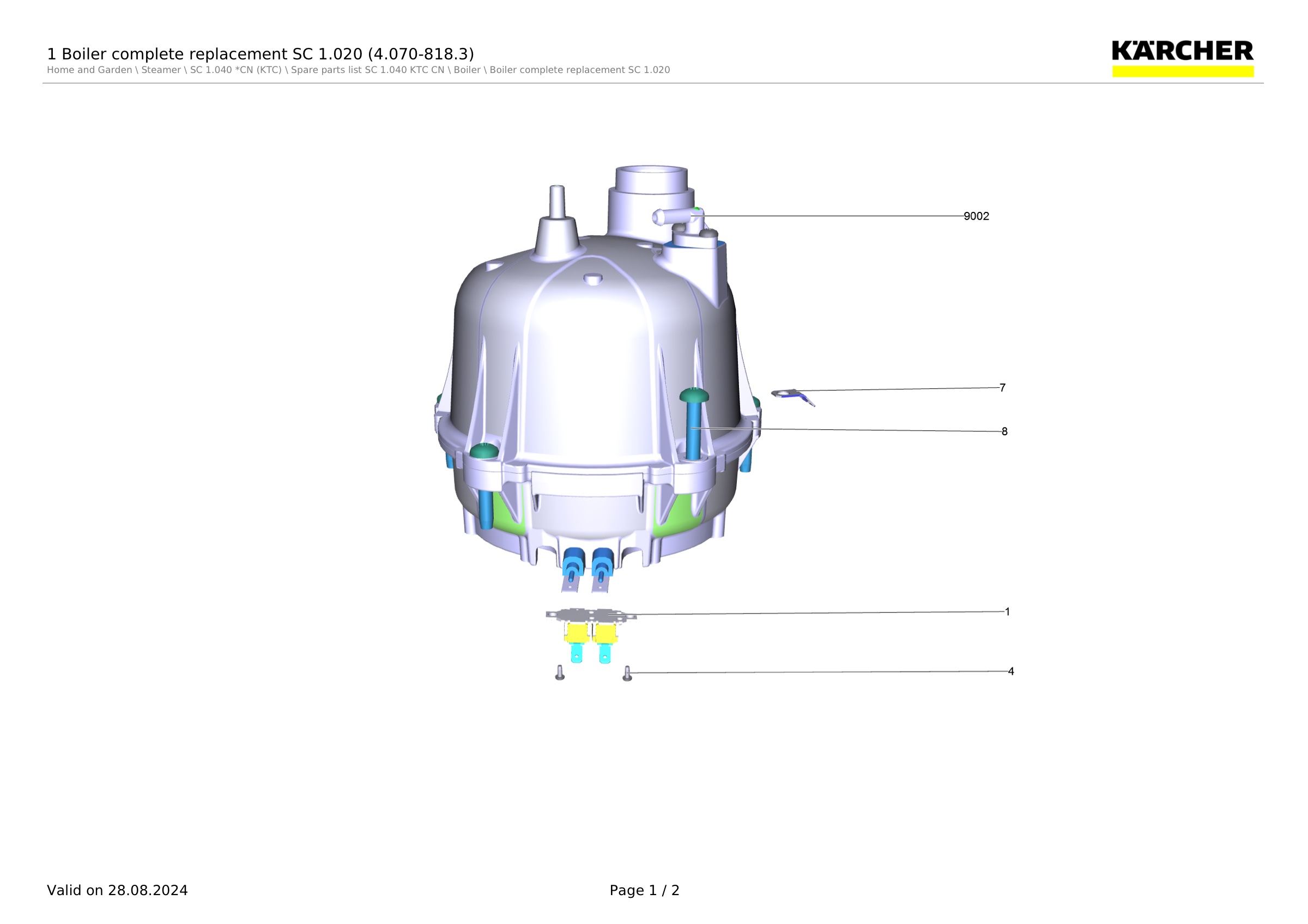 1 Boiler complete replacement SC 1.020 (4.070-818.3)