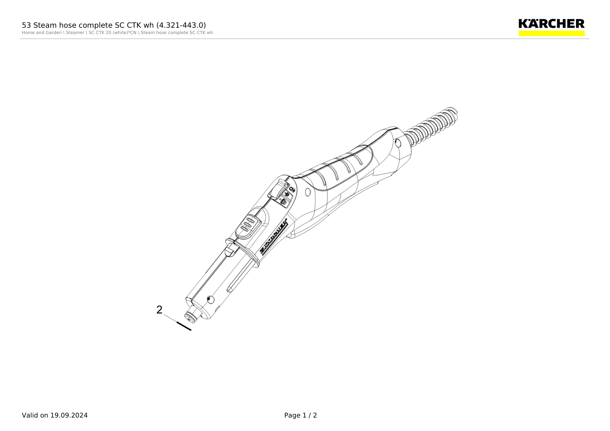 53 Steam hose complete SC CTK wh (4.321-443.0)