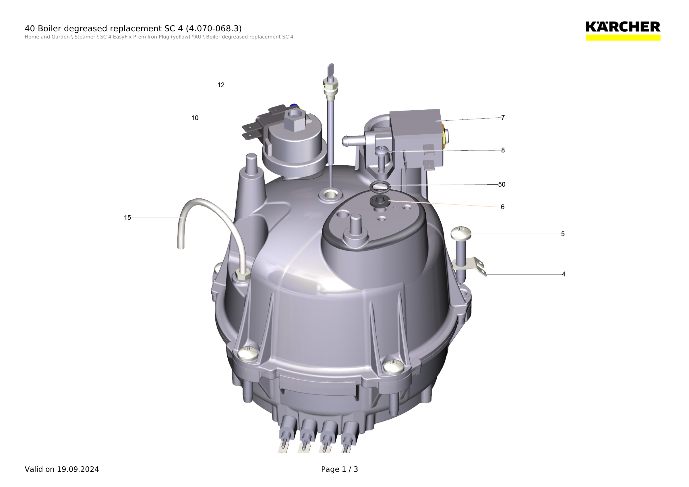 40 Boiler degreased replacement SC 4 (4.070-068.3)