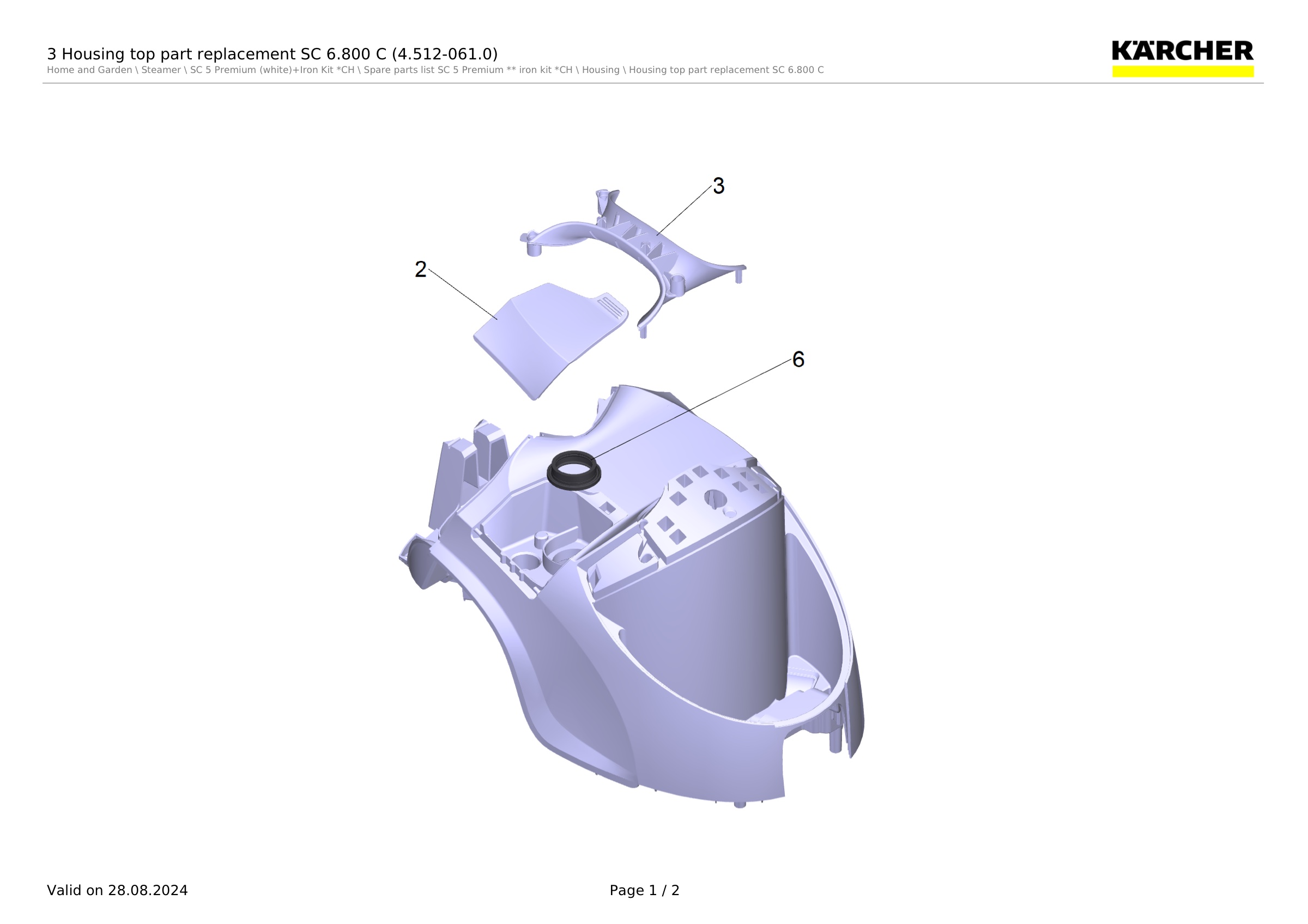 3 Housing top part replacement SC 6.800 C (4.512-061.0)