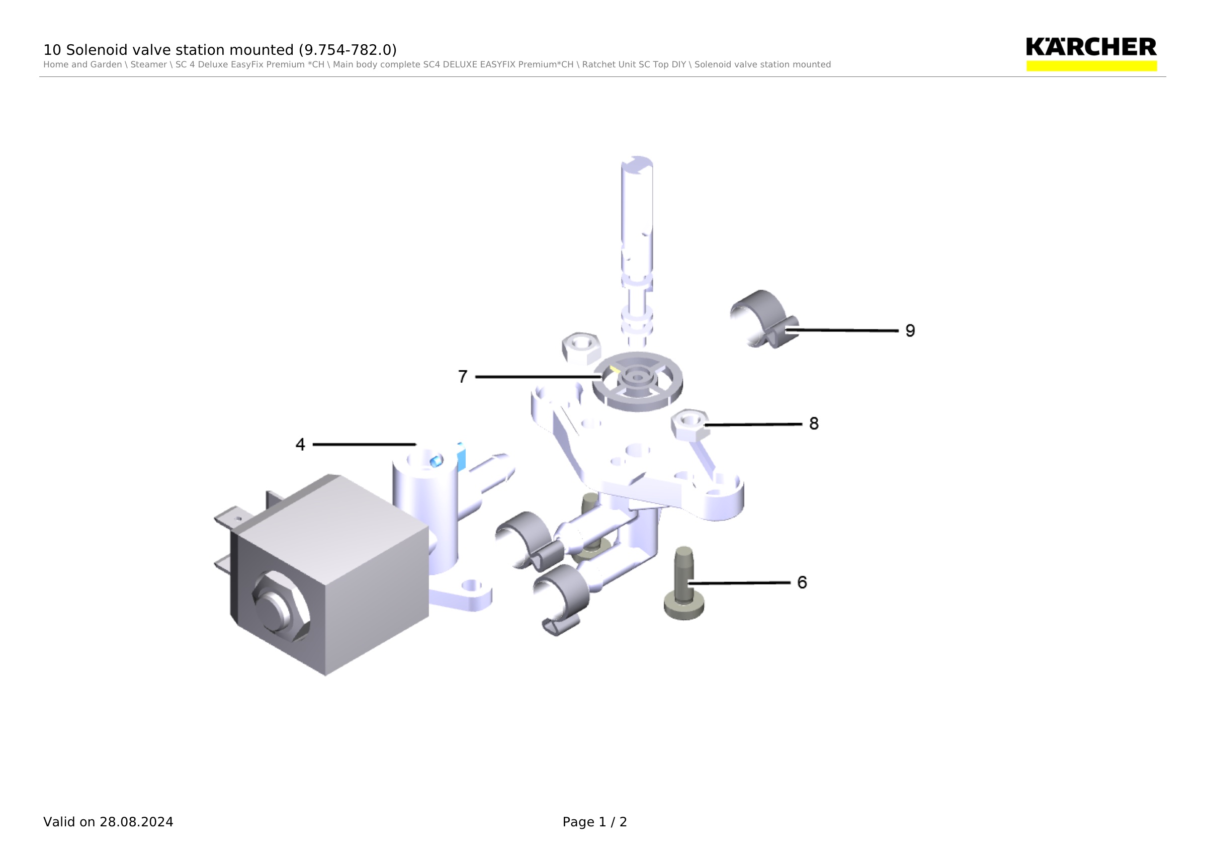 10 Solenoid valve station mounted (9.754-782.0)