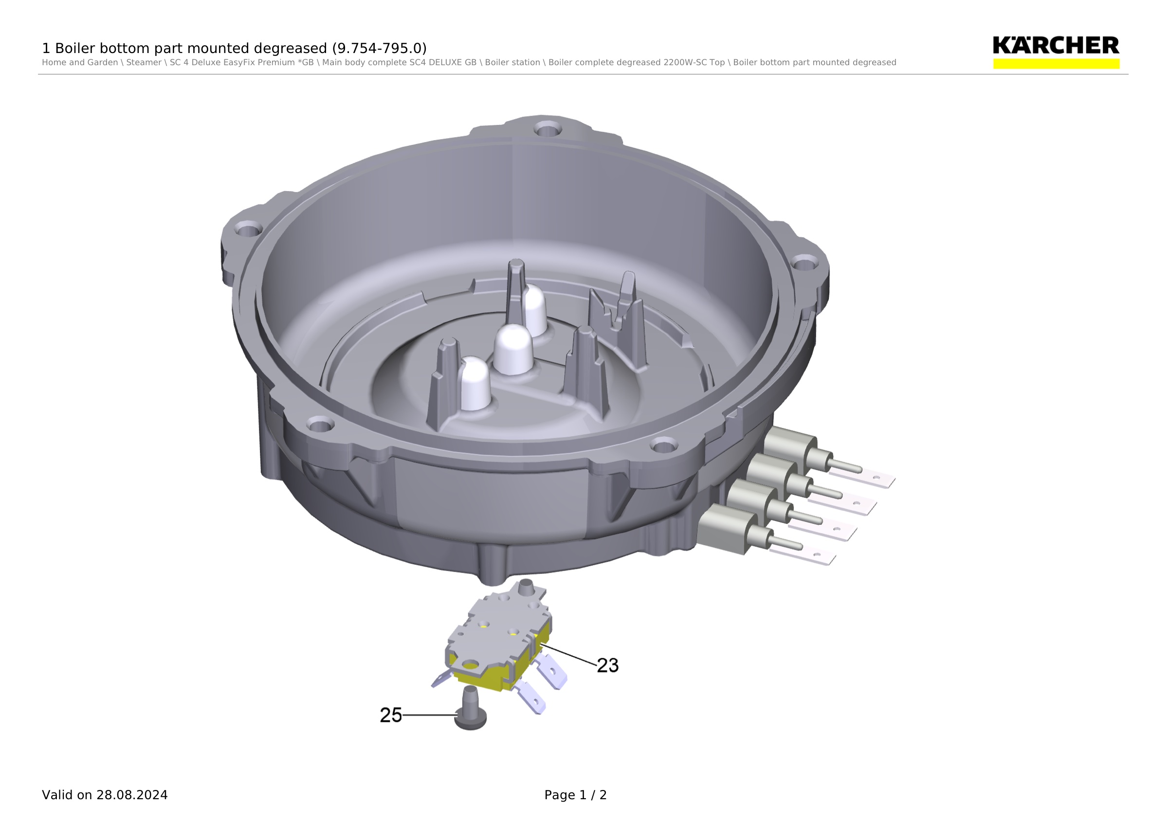 1 Boiler bottom part mounted degreased (9.754-795.0)