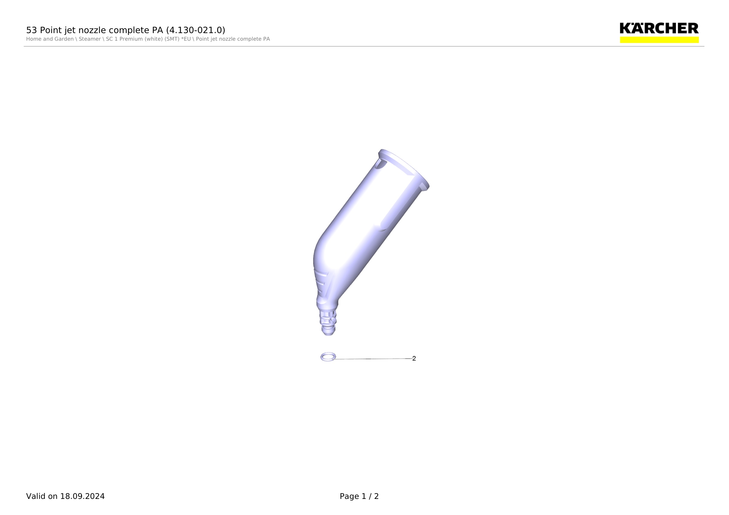 53 Point jet nozzle complete PA (4.130-021.0)