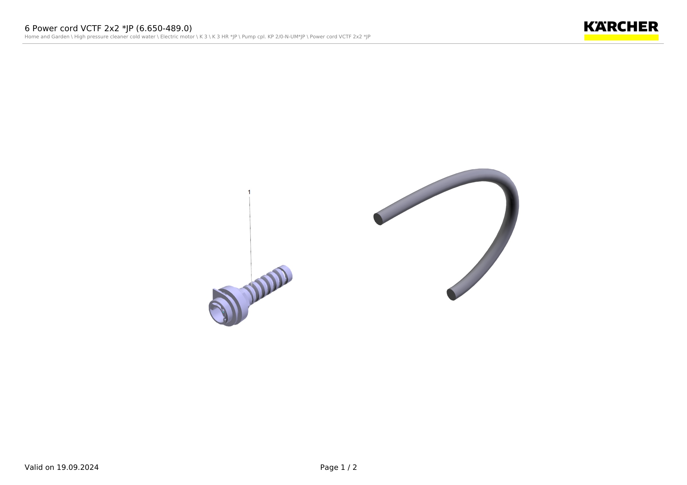 6 Power cord VCTF 2x2 *JP (6.650-489.0)