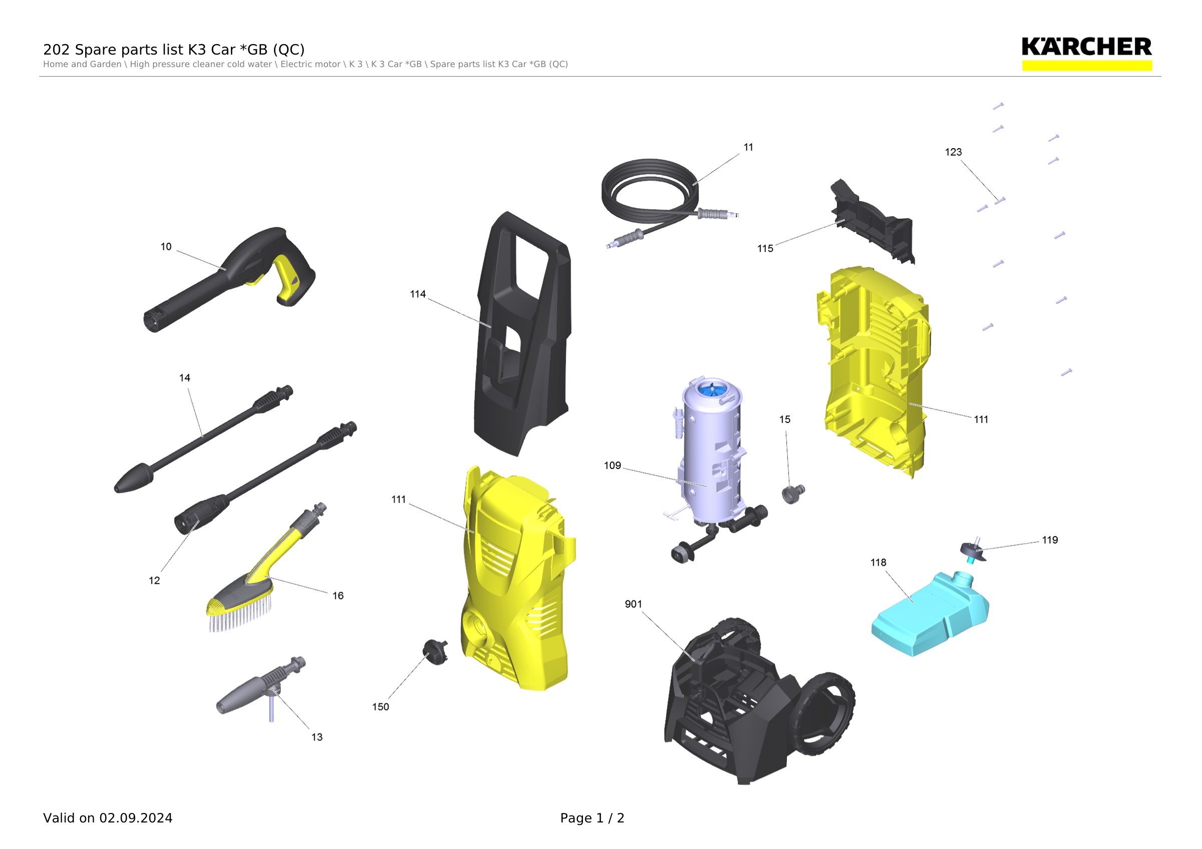 202 Spare parts list K3 Car *GB (QC)