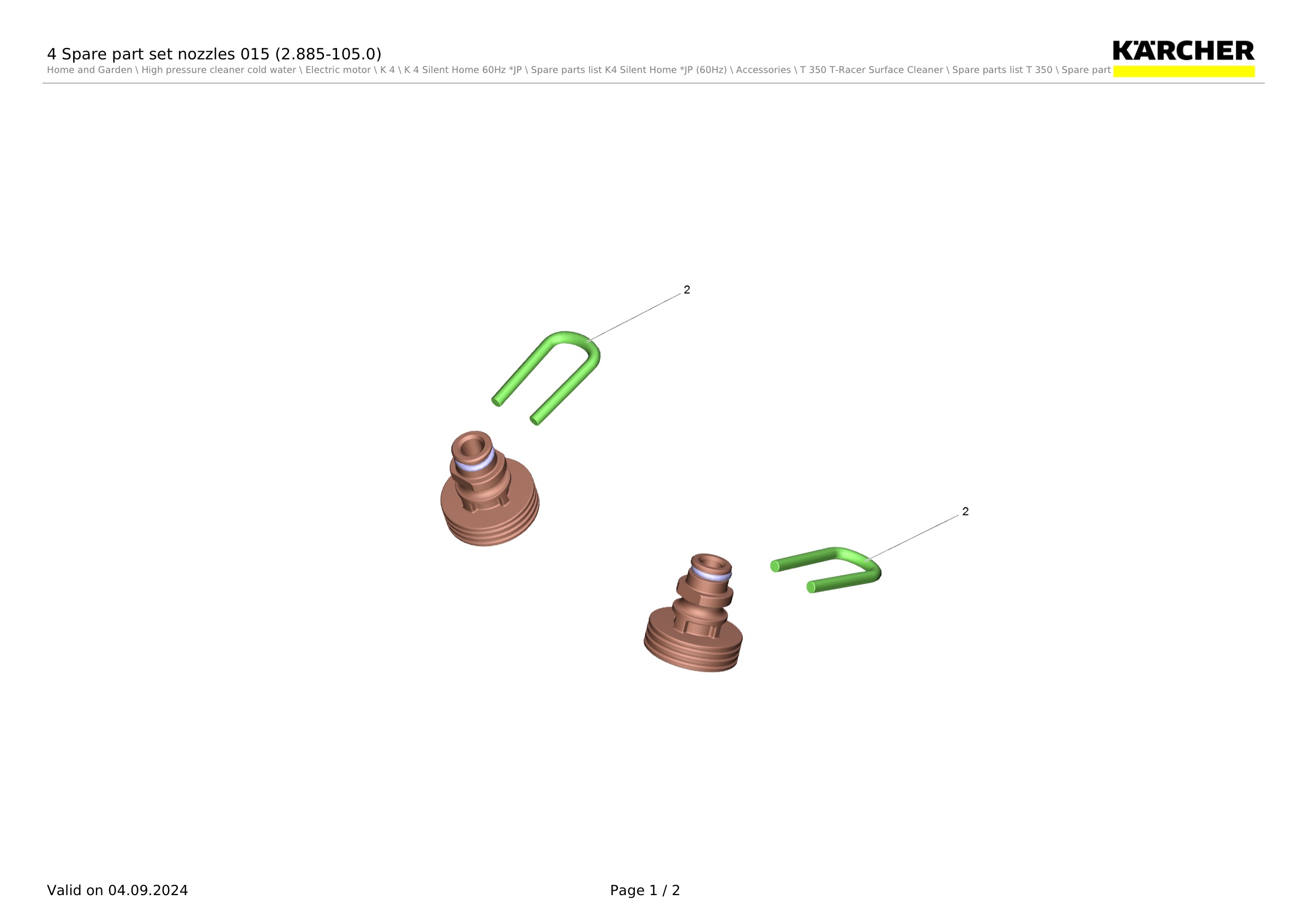 4 Spare part set nozzles 015 (2.885-105.0)