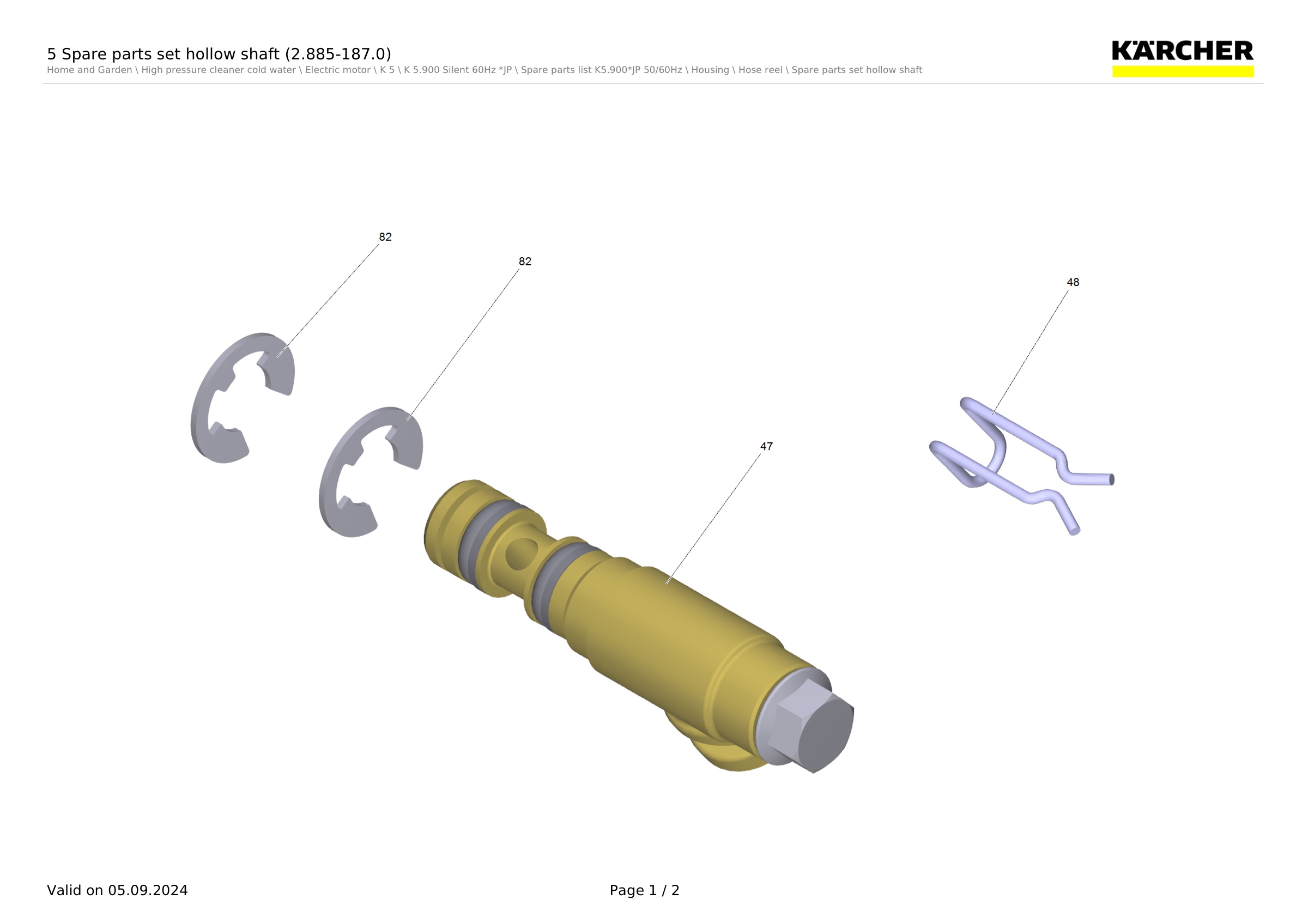 5 Spare parts set hollow shaft (2.885-187.0)