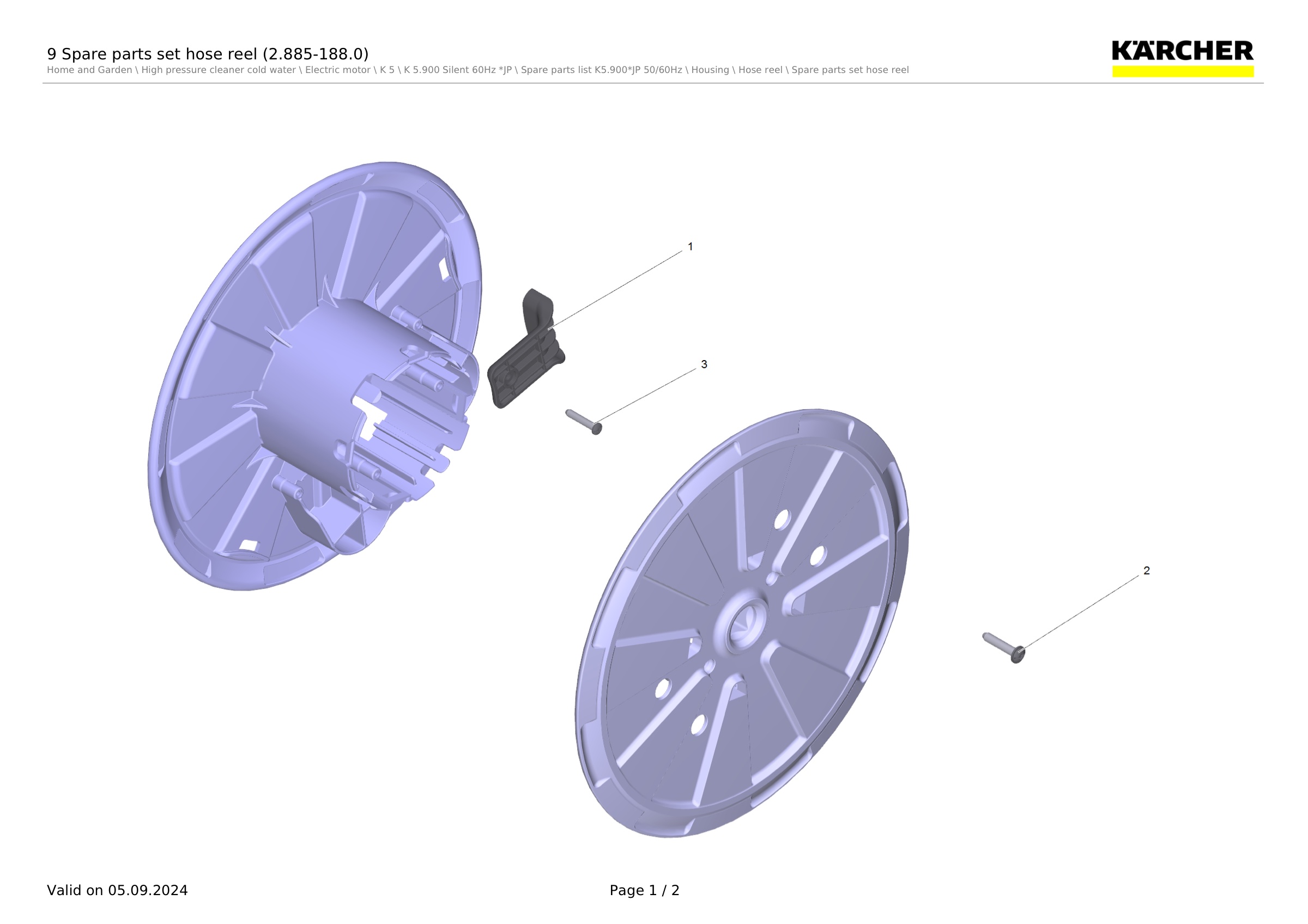 9 Spare parts set hose reel (2.885-188.0)