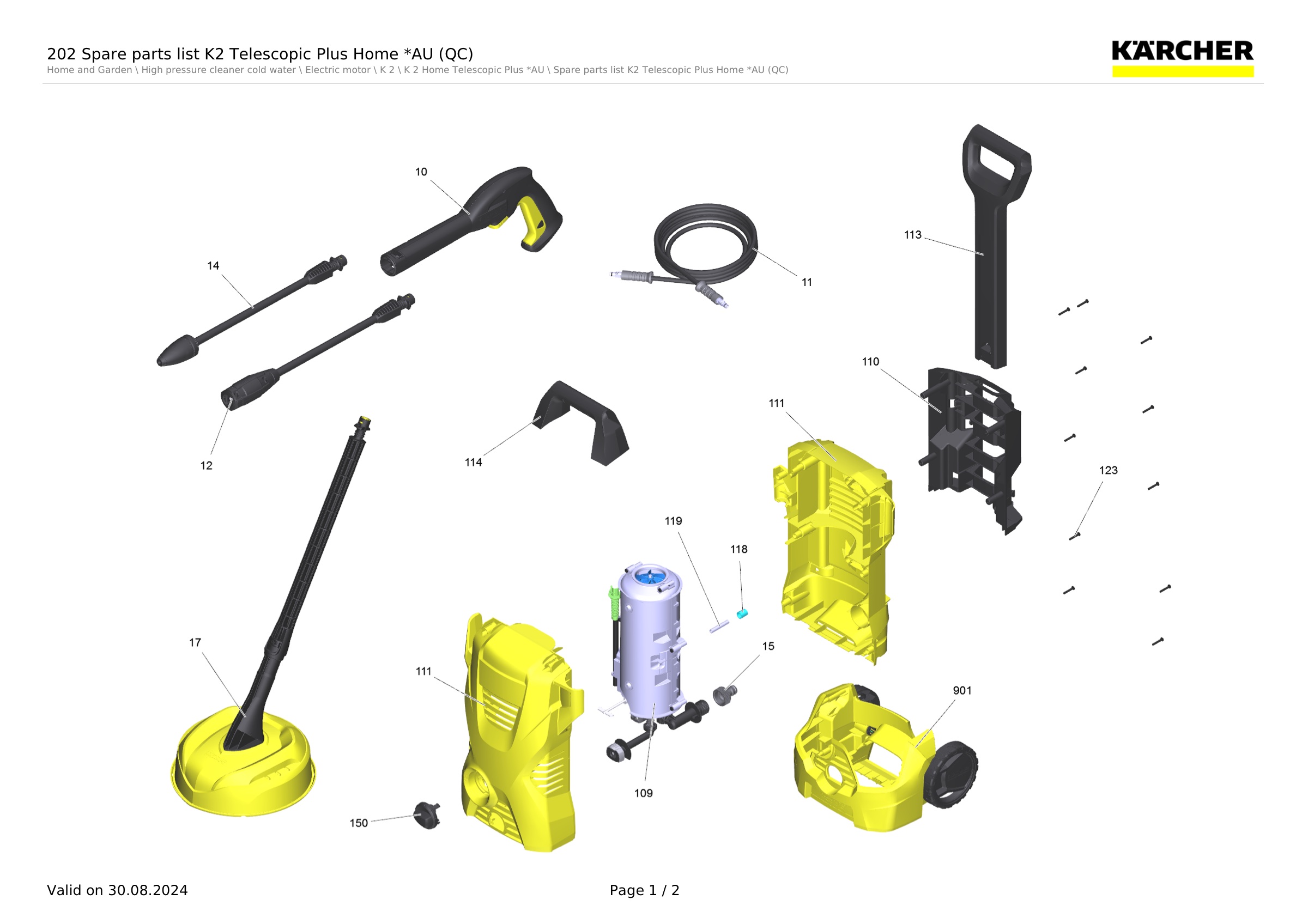 202 Spare parts list K2 Telescopic Plus Home *AU (QC)