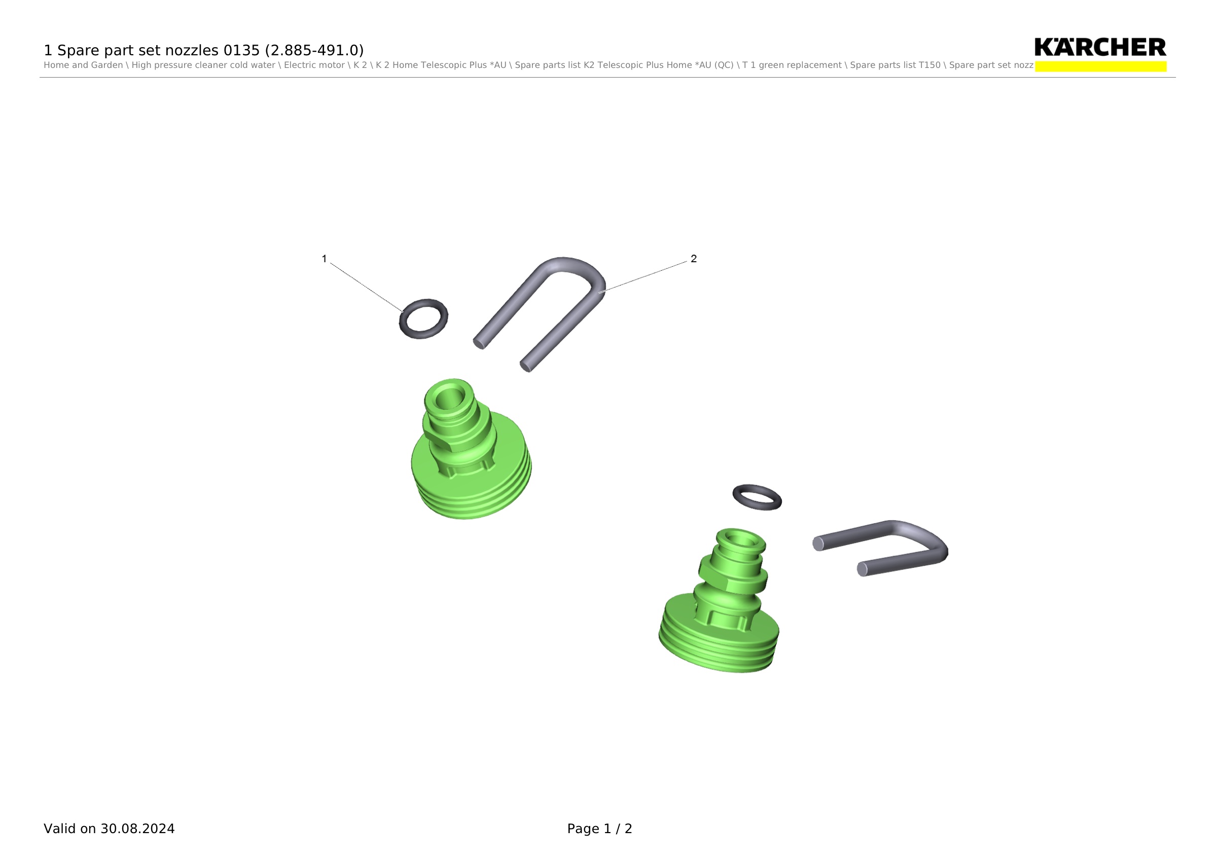 1 Spare part set nozzles 0135 (2.885-491.0)
