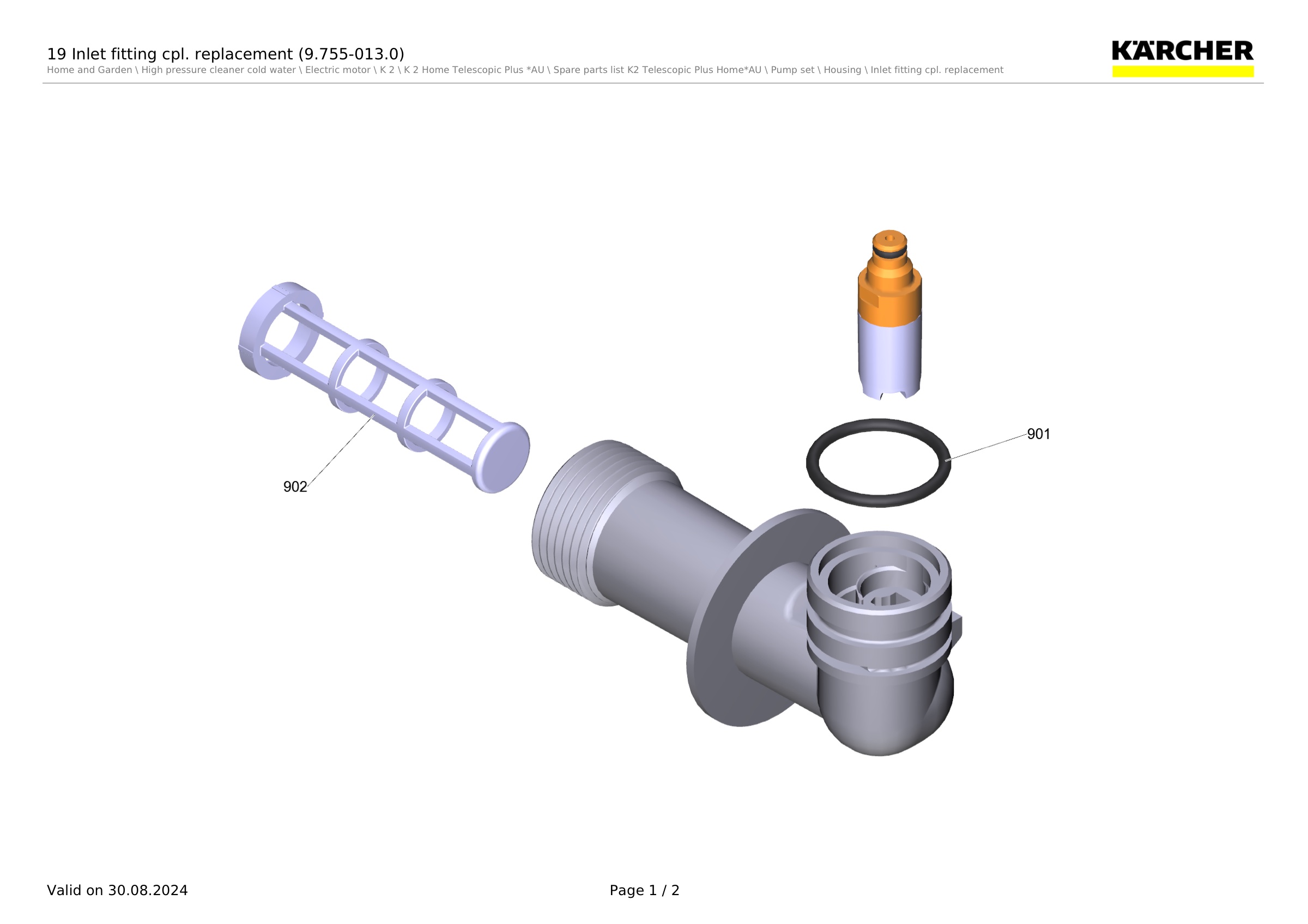 19 Inlet fitting cpl. replacement (9.755-013.0)