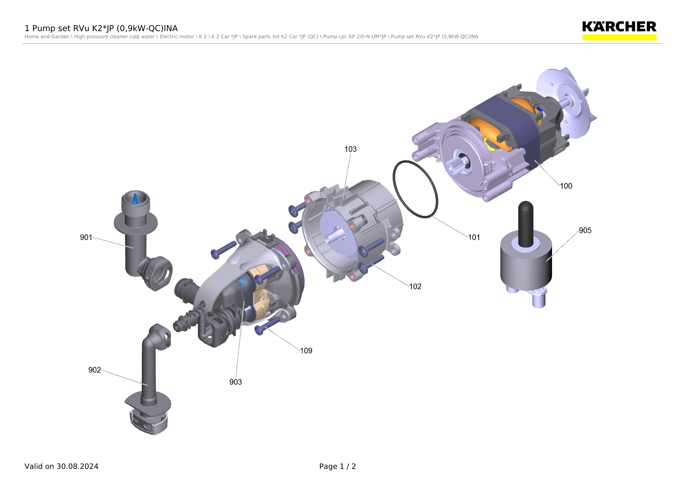 1 Pump set RVu K2*JP (0,9kW-QC)INA