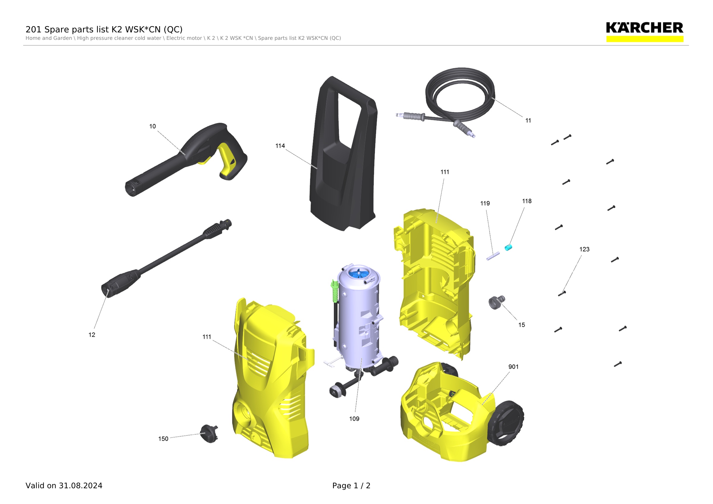201 Spare parts list K2 WSK*CN (QC)