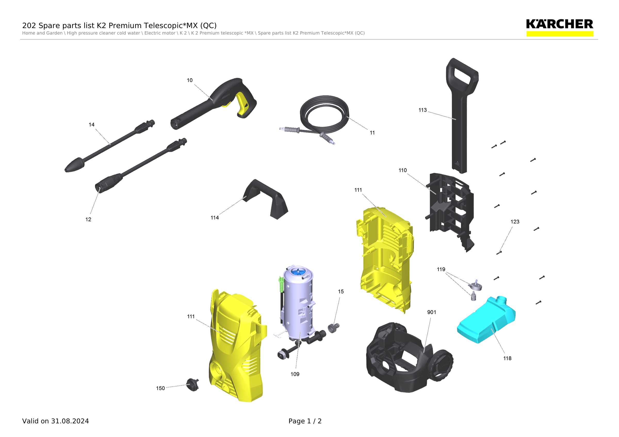 202 Spare parts list K2 Premium Telescopic*MX (QC)