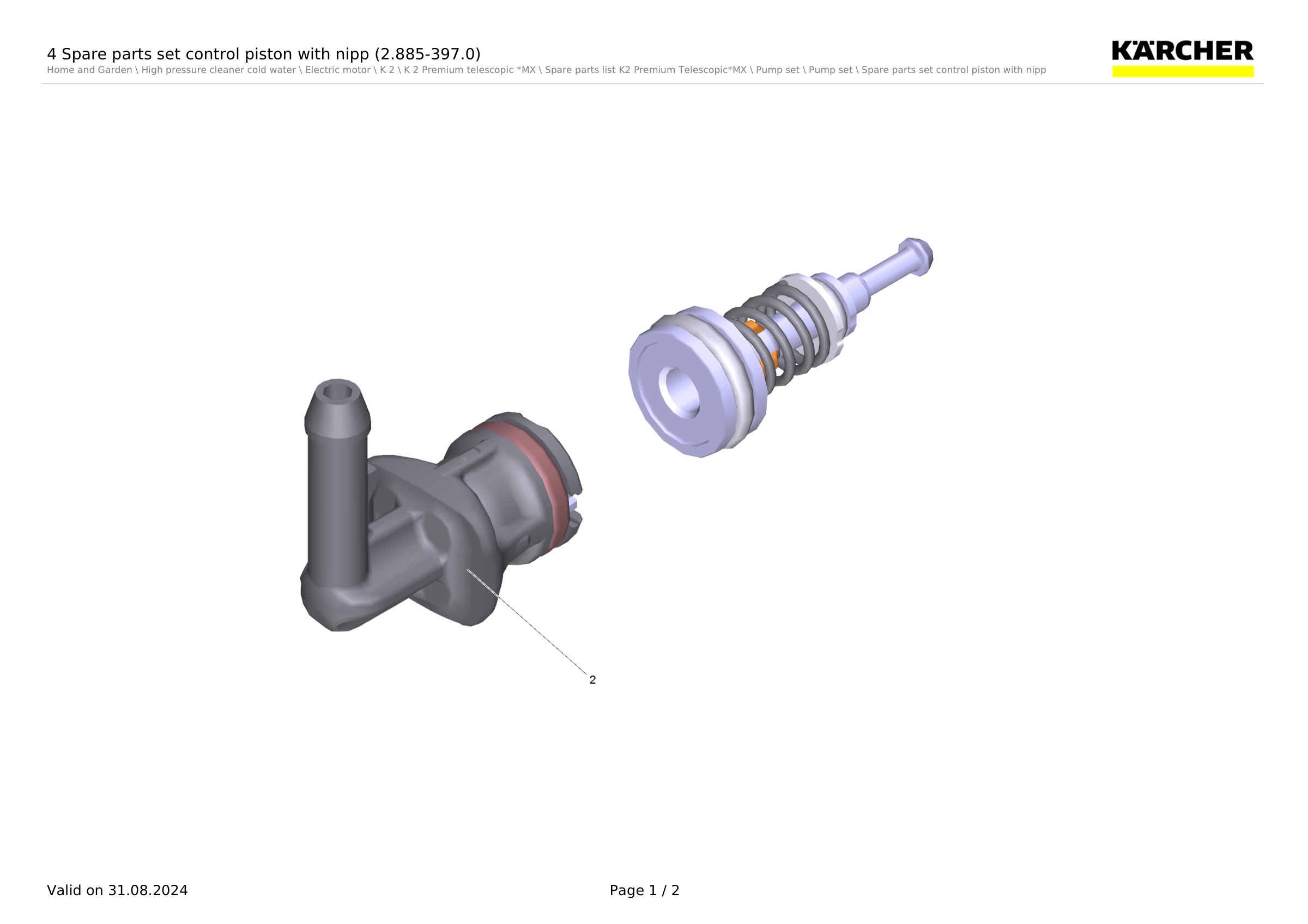 4 Spare parts set control piston with nipp (2.885-397.0)