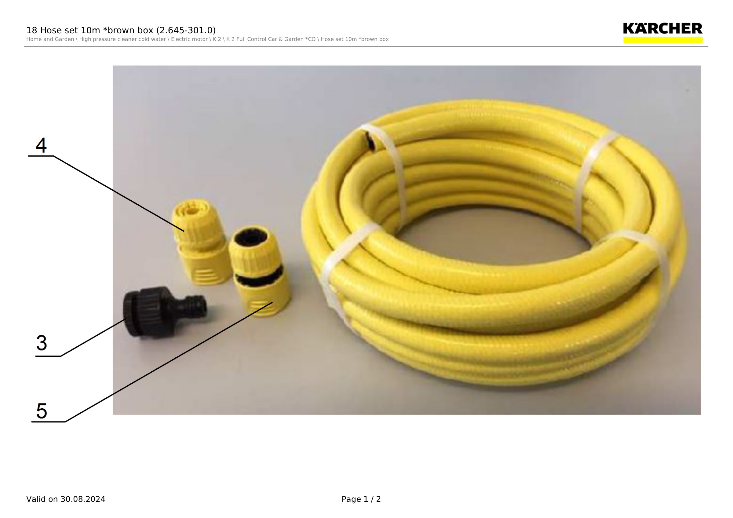 18 Hose set 10m *brown box (2.645-301.0)