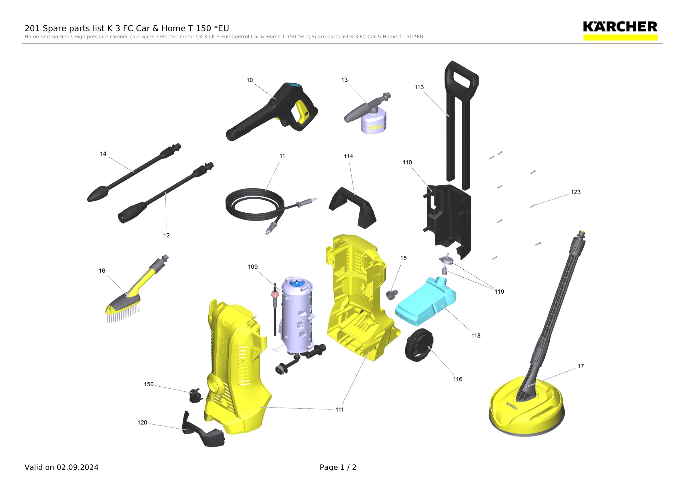 201 Spare parts list K 3 FC Car & Home T 150 *EU