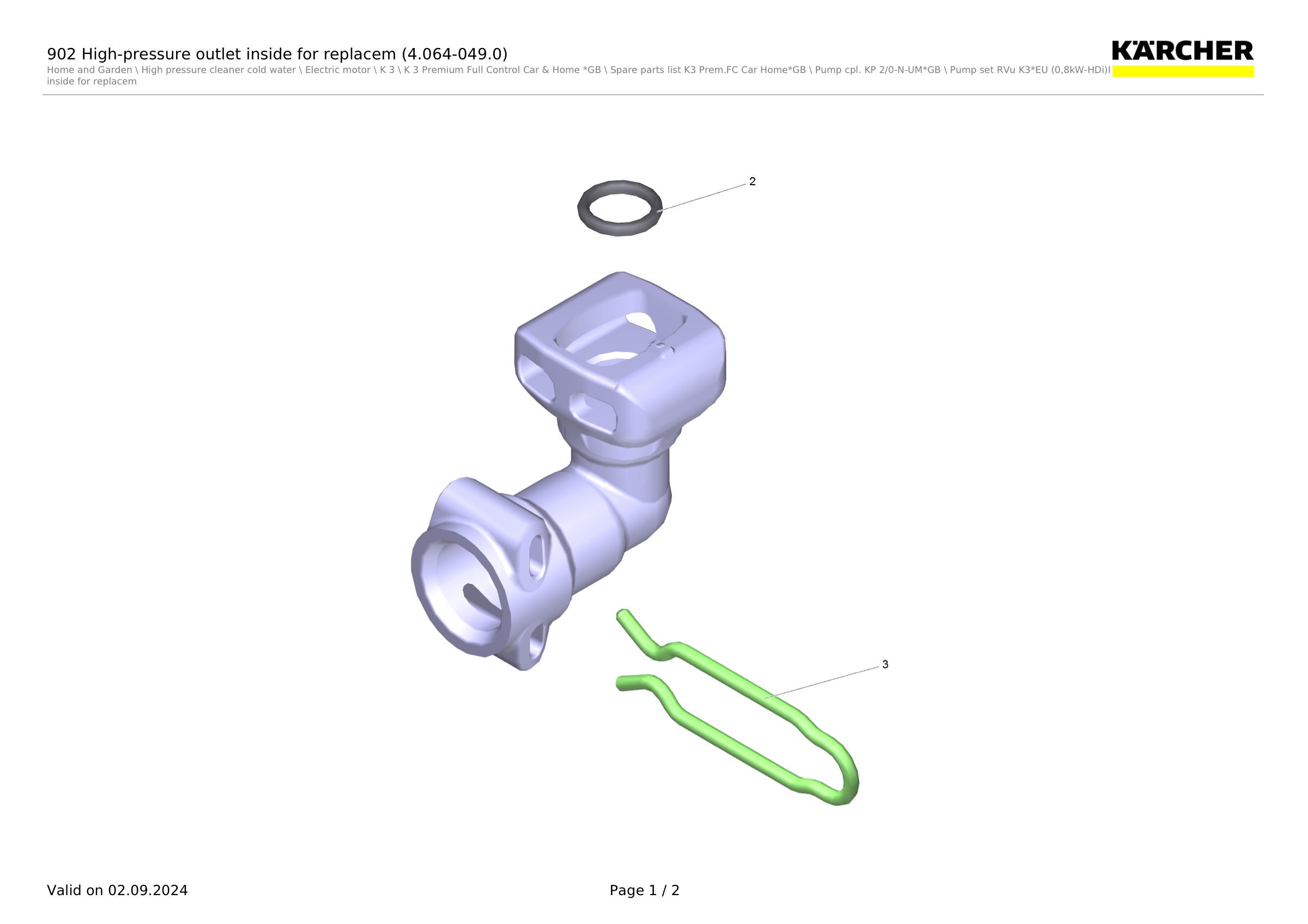 902 High-pressure outlet inside for replacem (4.064-049.0)