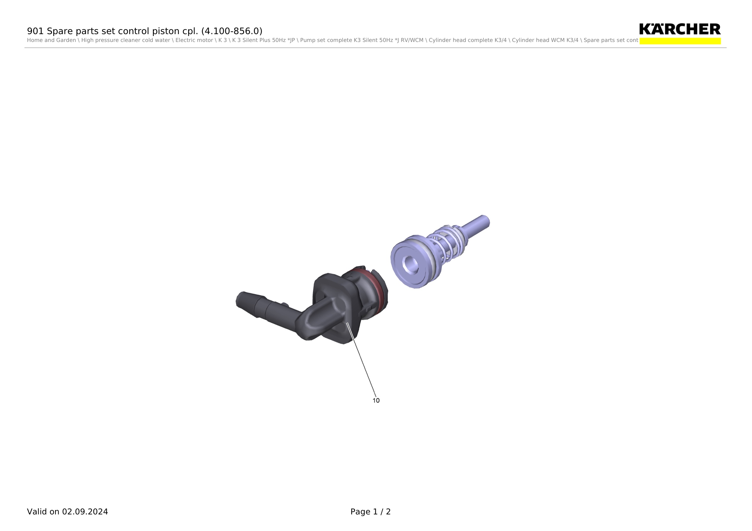 901 Spare parts set control piston cpl. (4.100-856.0)
