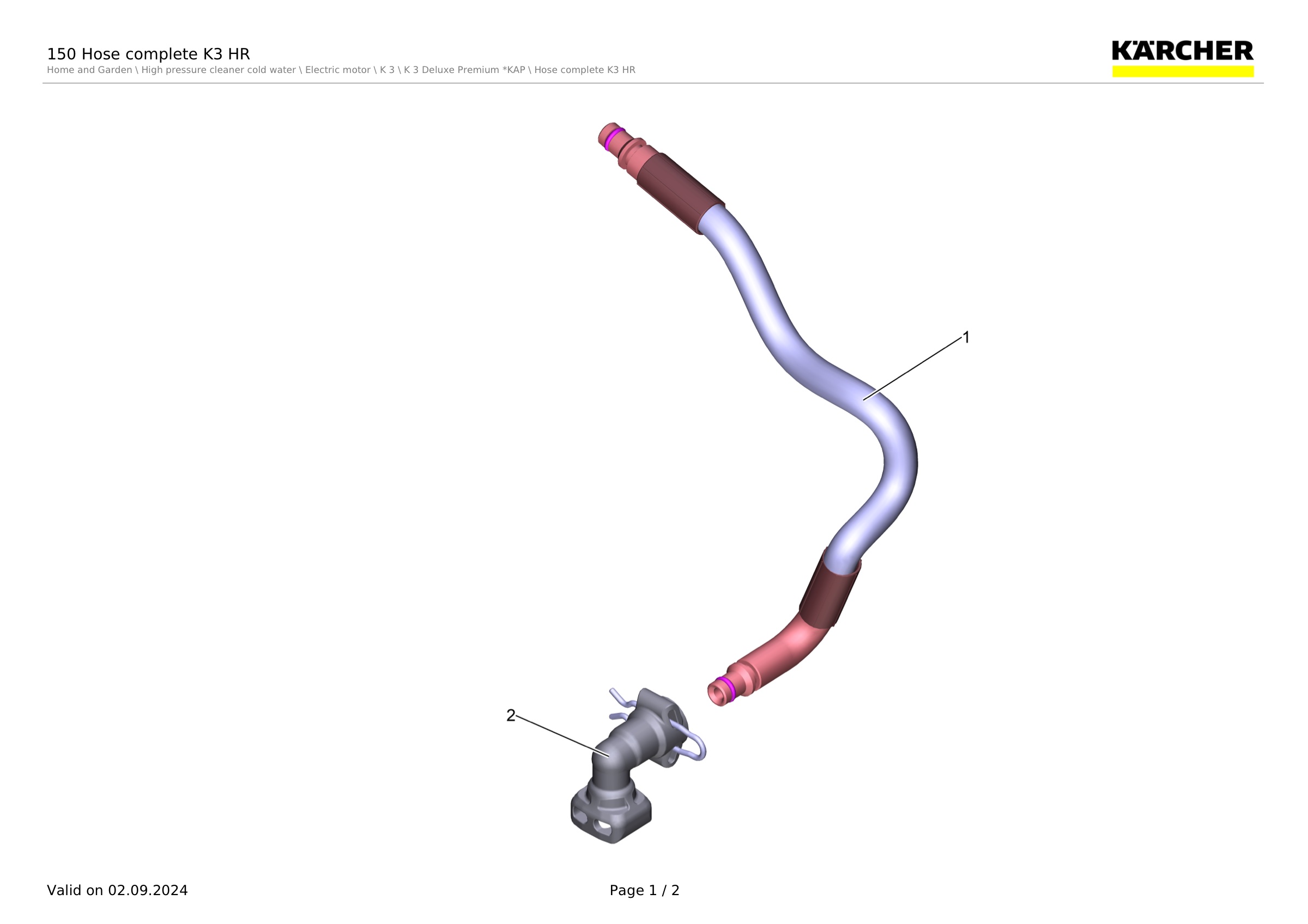 150 Hose complete K3 HR