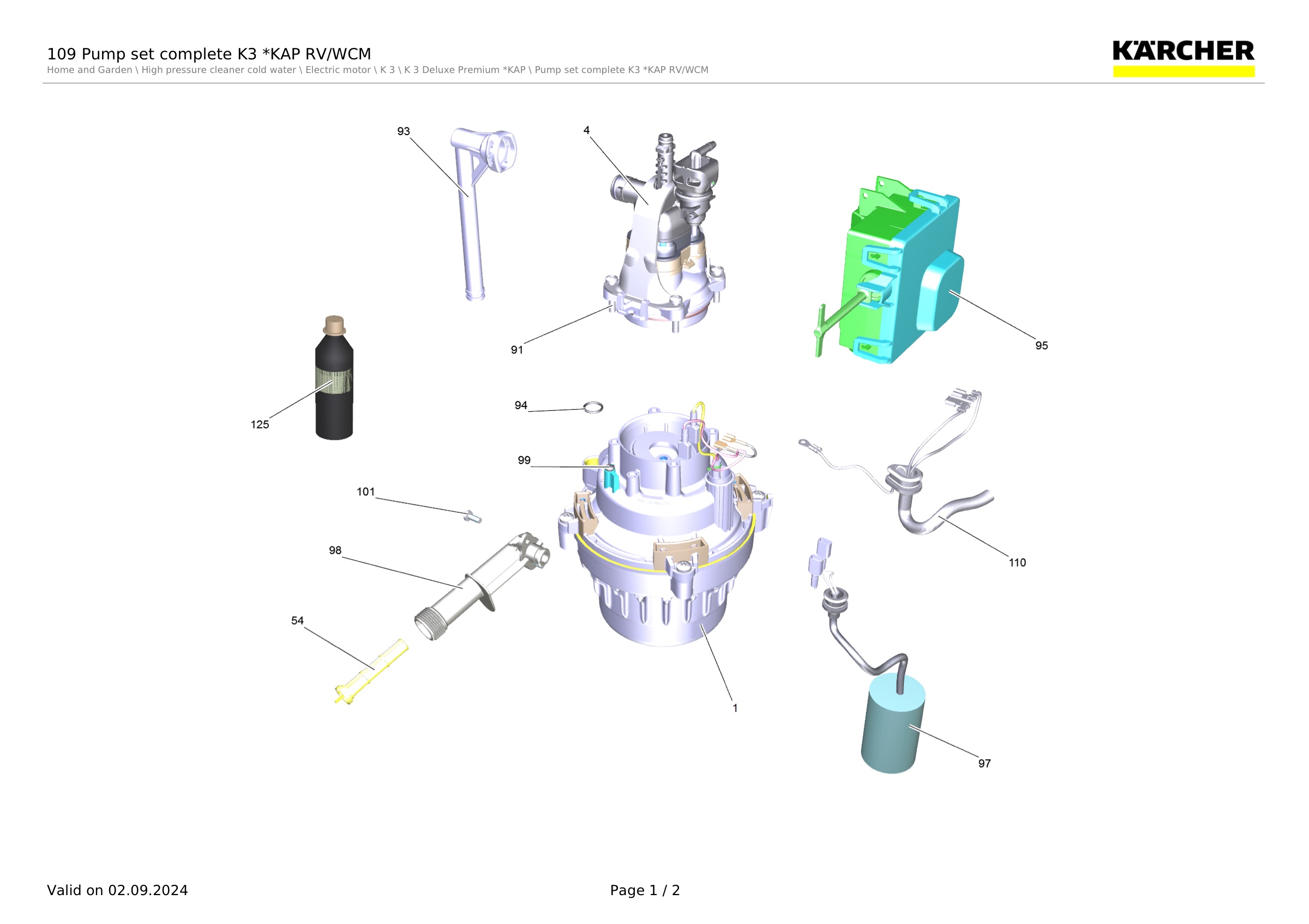 109 Pump set complete K3 *KAP RV/WCM