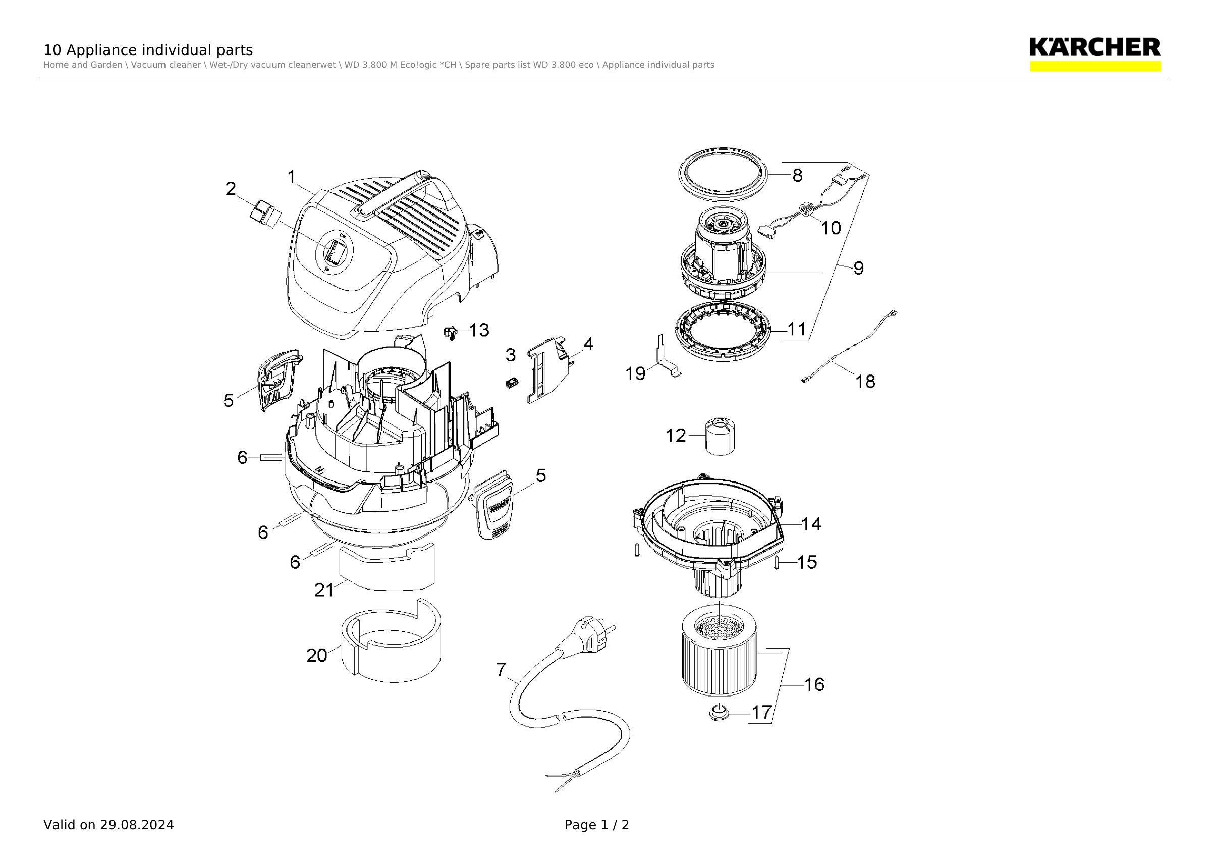 10 Appliance individual parts