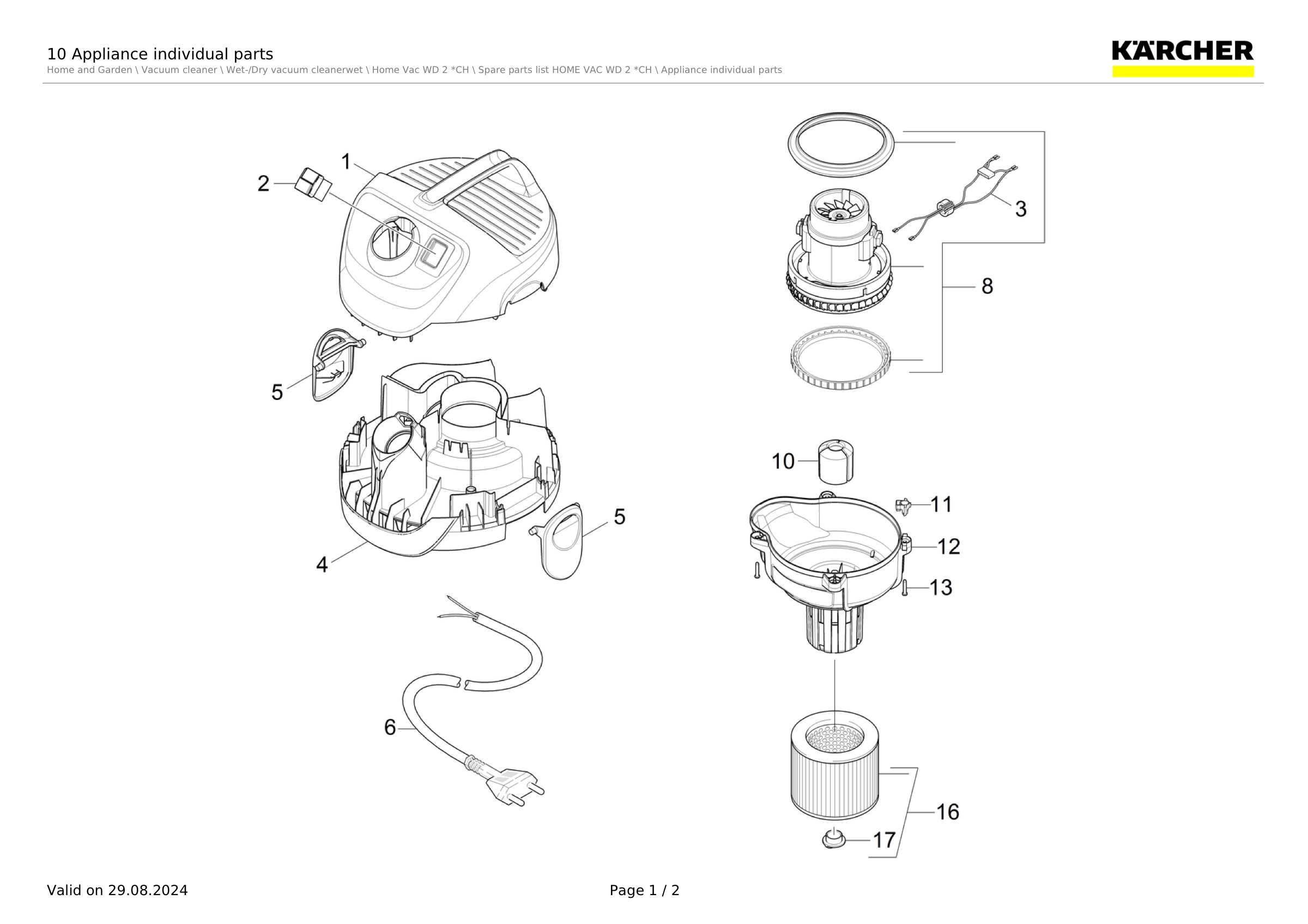 10 Appliance individual parts