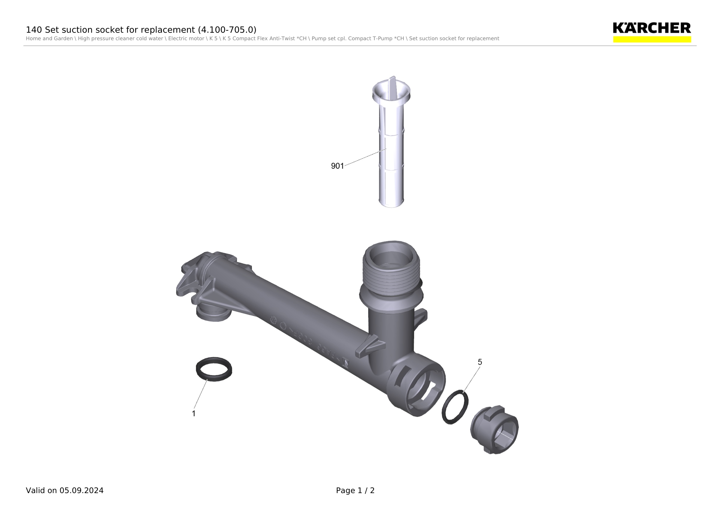 140 Set suction socket for replacement (4.100-705.0)