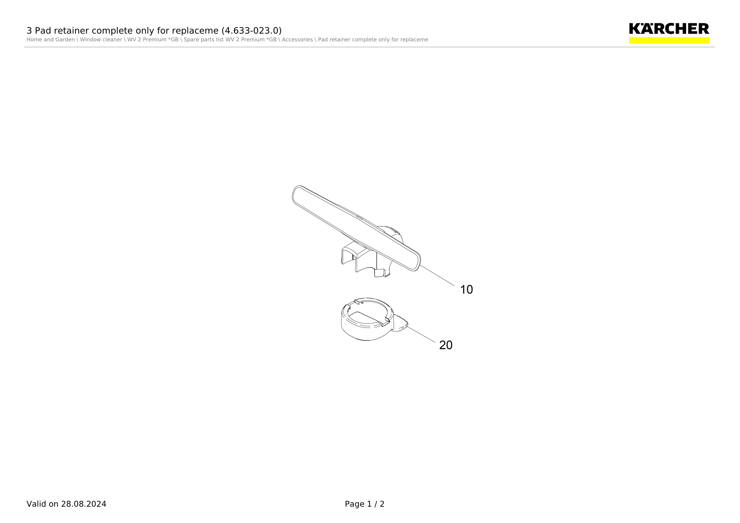 3 Pad retainer complete only for replaceme (4.633-023.0)