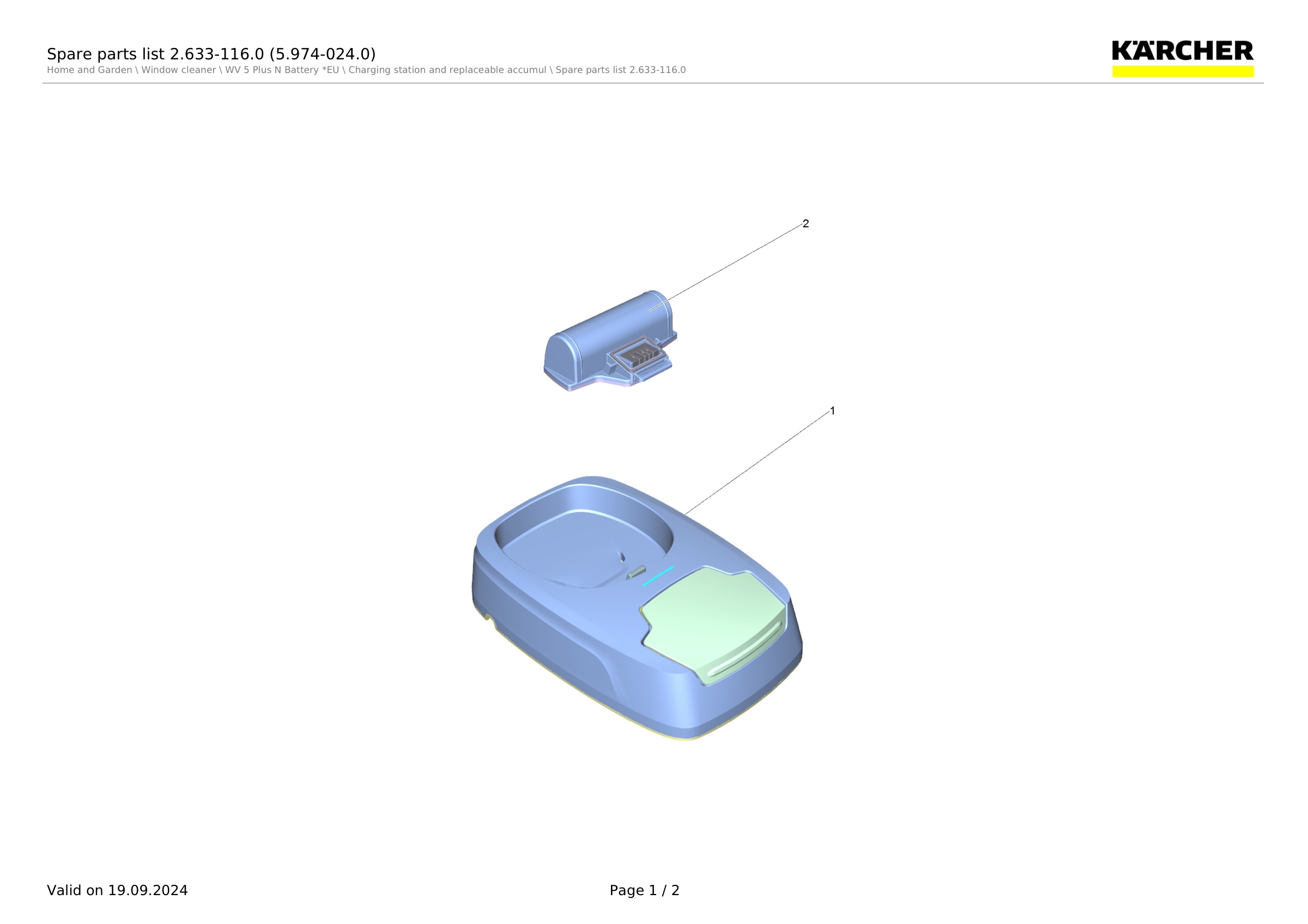 Spare parts list 2.633-116.0 (5.974-024.0)