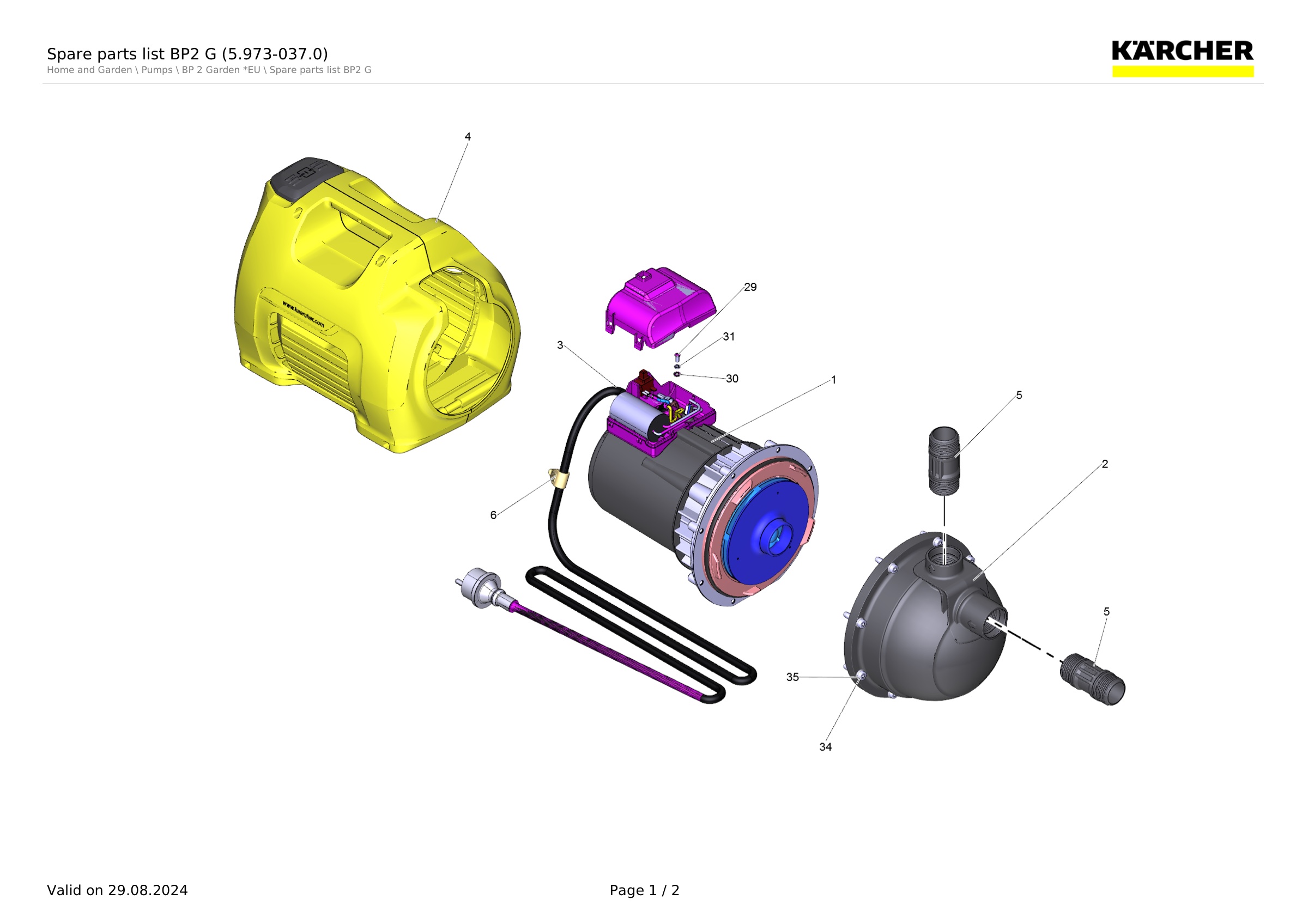 Spare parts list BP2 G (5.973-037.0)