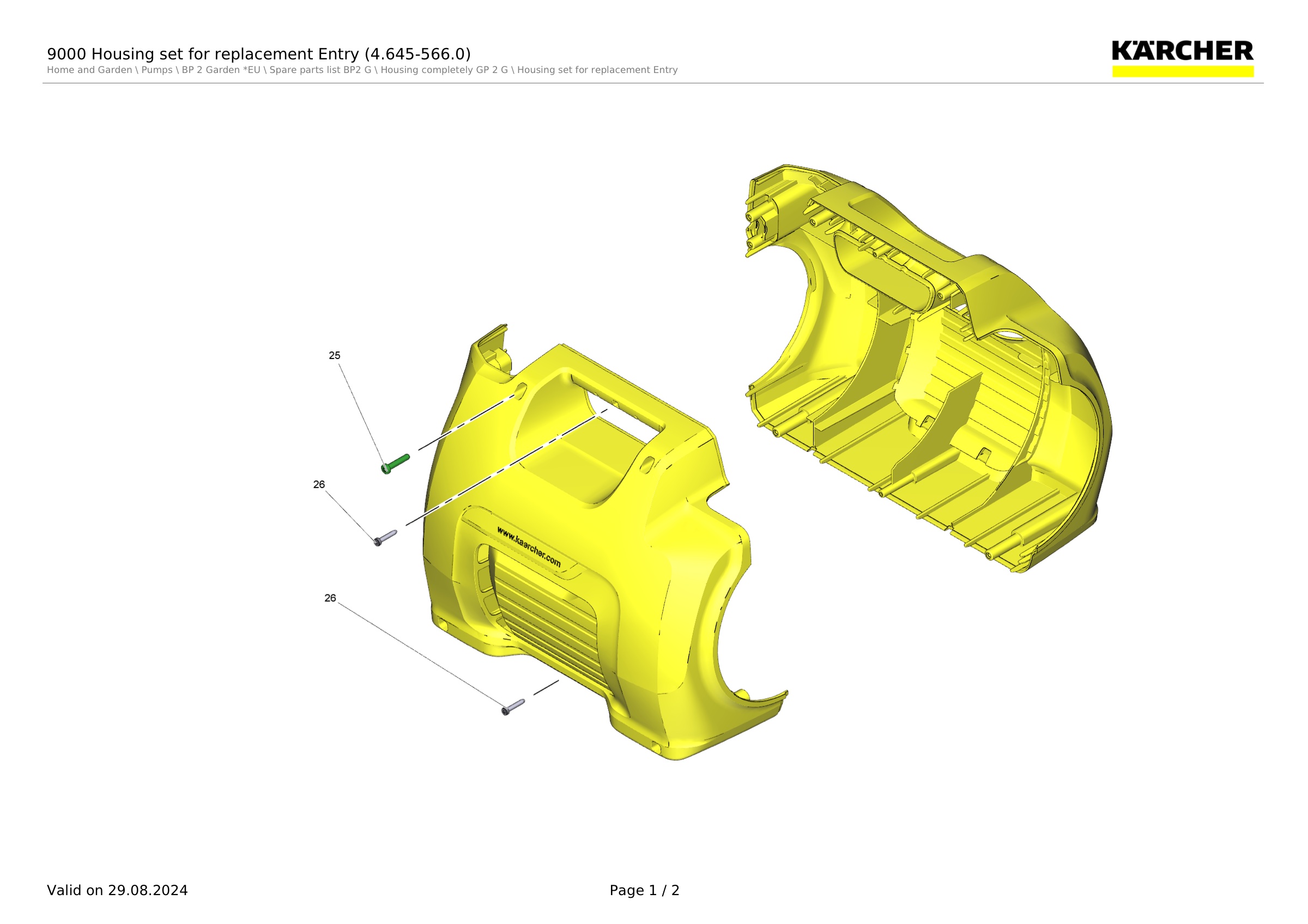 9000 Housing set for replacement Entry (4.645-566.0)