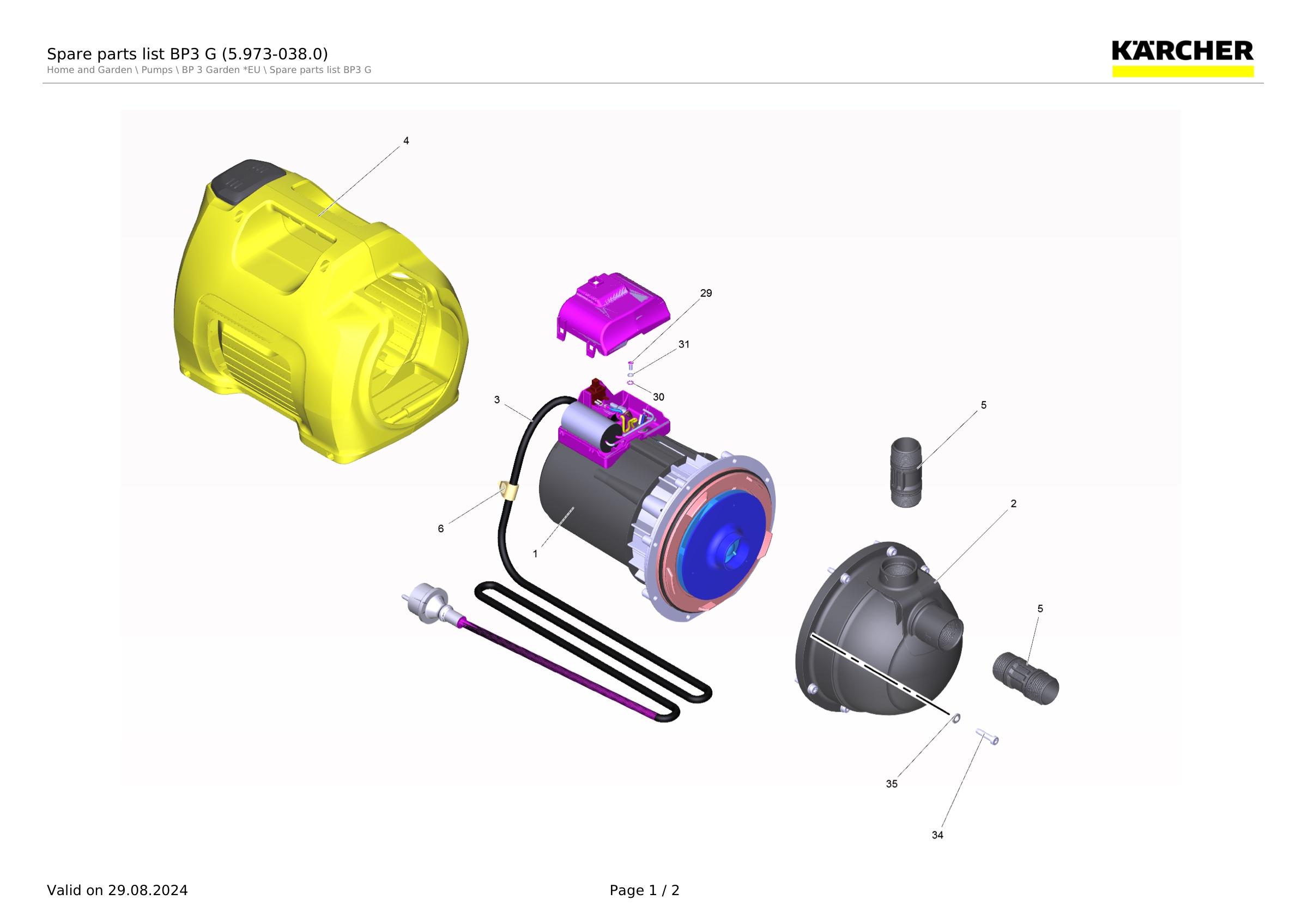 Spare parts list BP3 G (5.973-038.0)