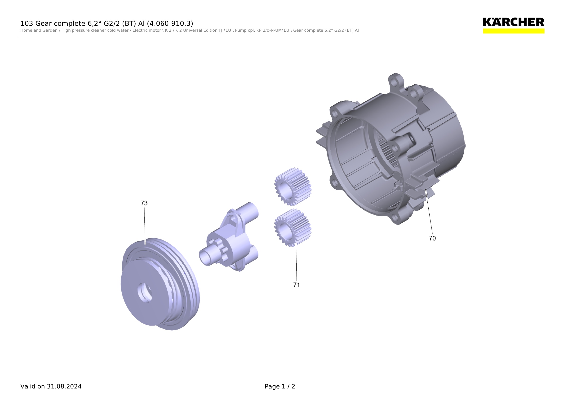 103 Gear complete 6,2° G2/2 (BT) Al (4.060-910.3)