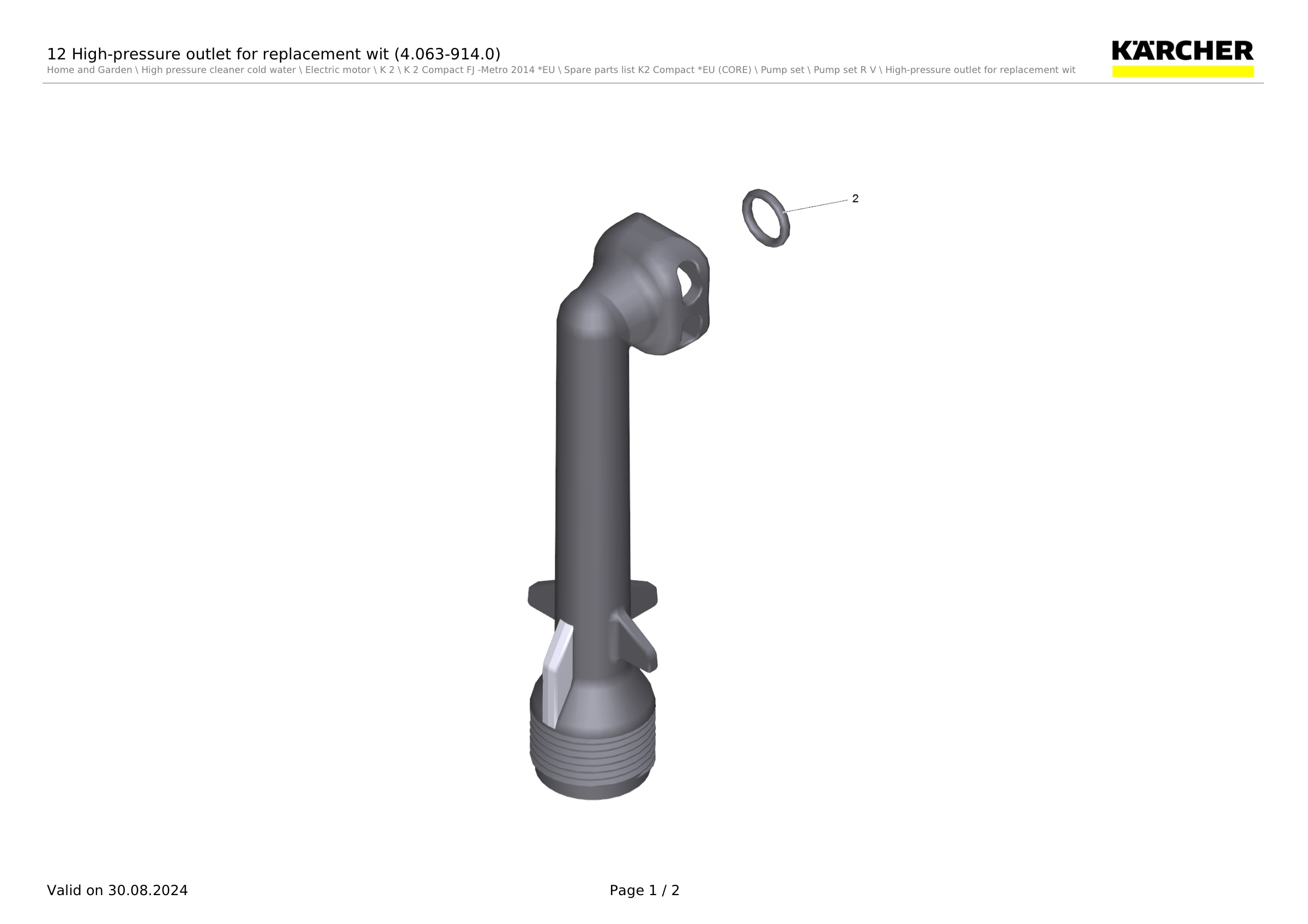 12 High-pressure outlet for replacement wit (4.063-914.0)