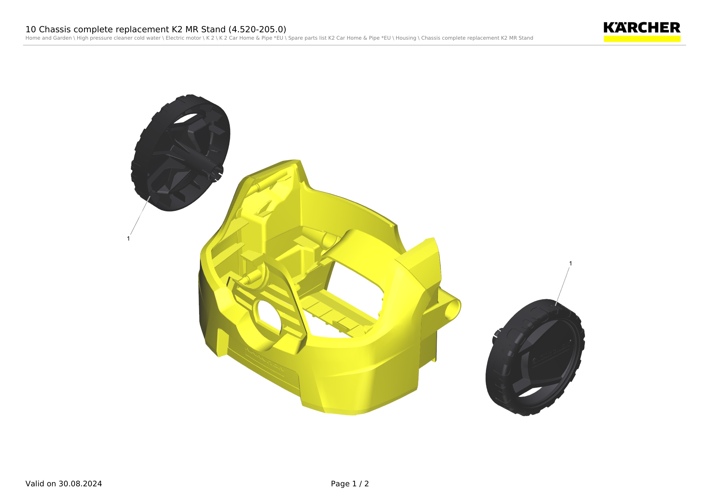 10 Chassis complete replacement K2 MR Stand (4.520-205.0)