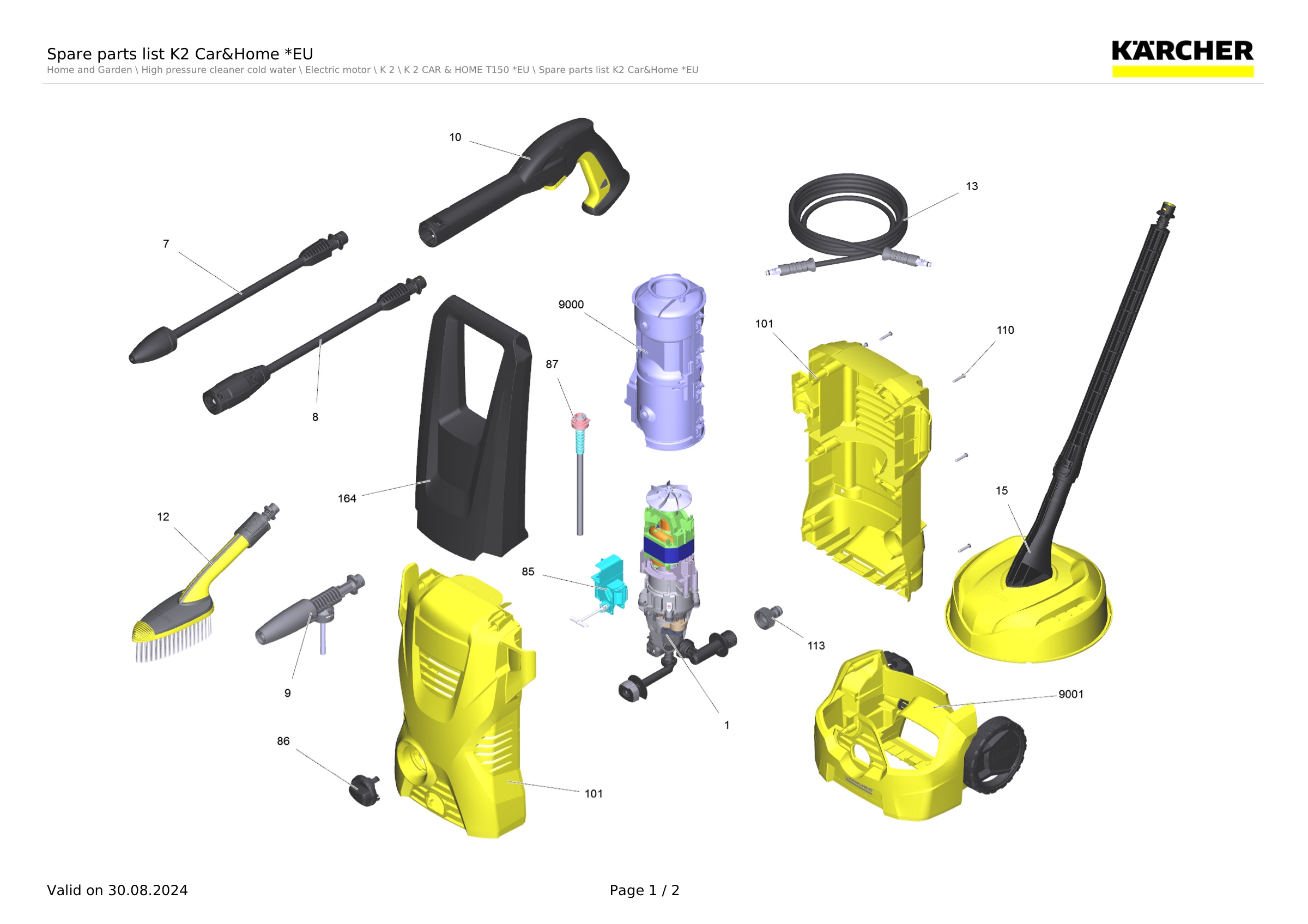 Spare parts list K2 Car&Home *EU